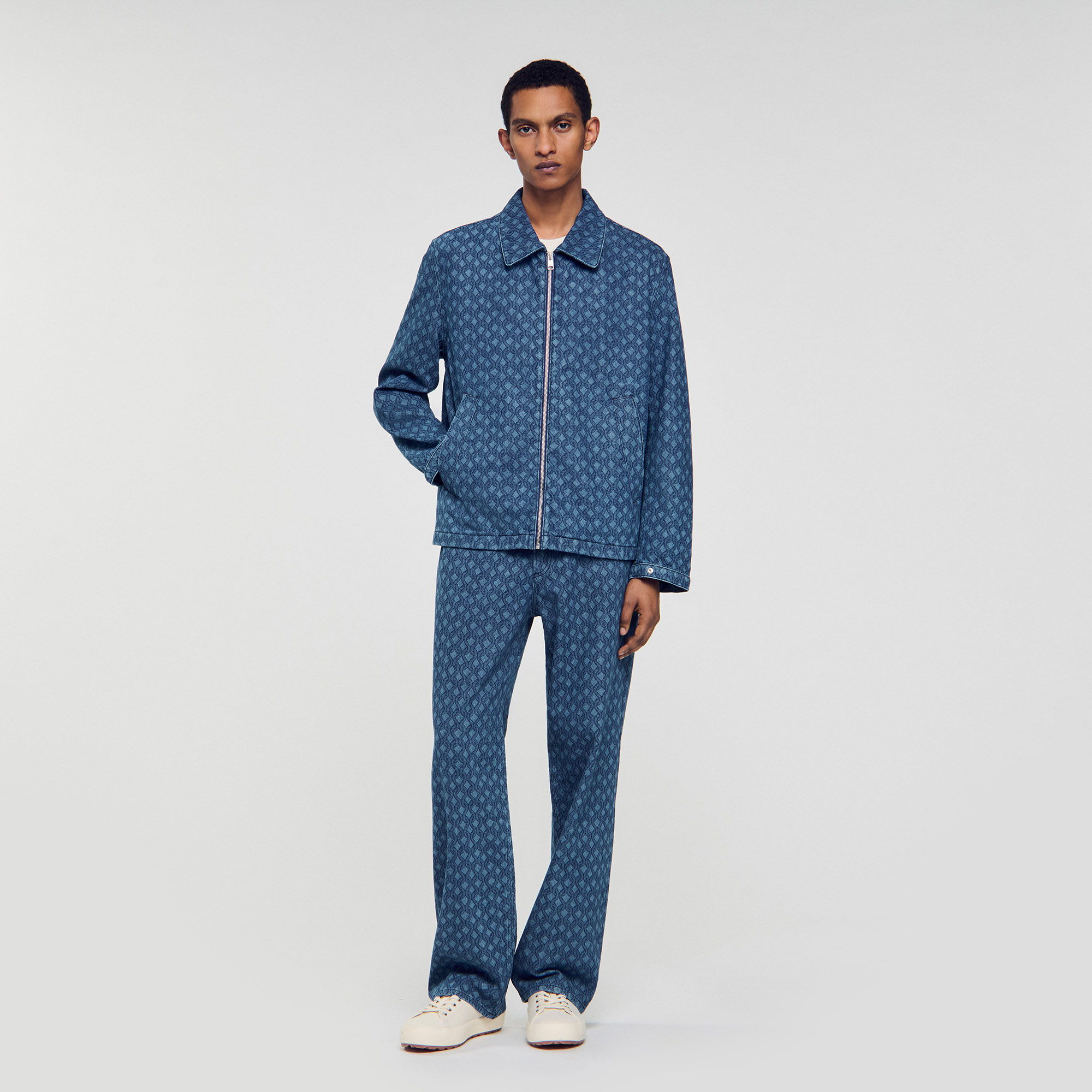 Rope motif denim jacket by Sandro