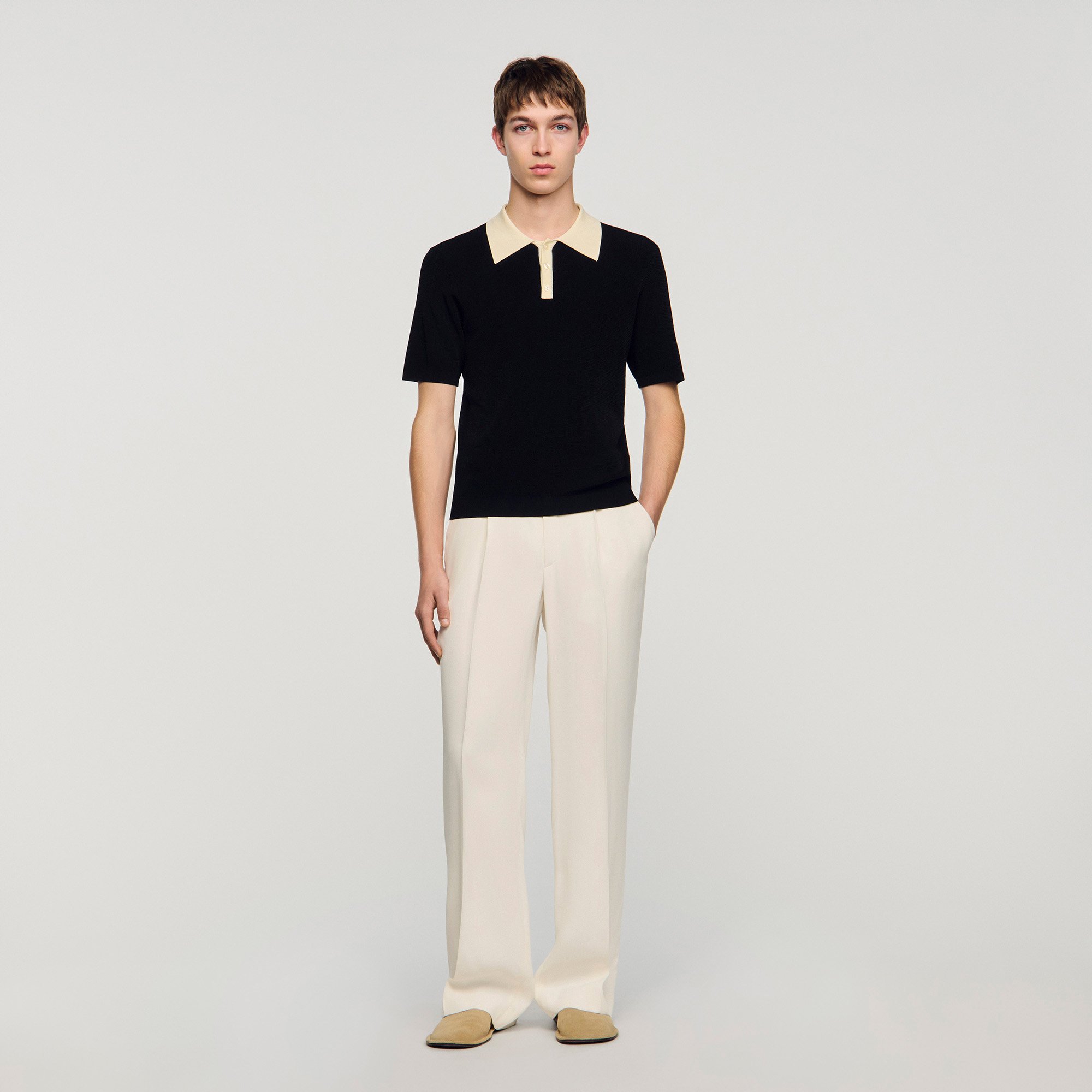 Two-tone polo shirt
