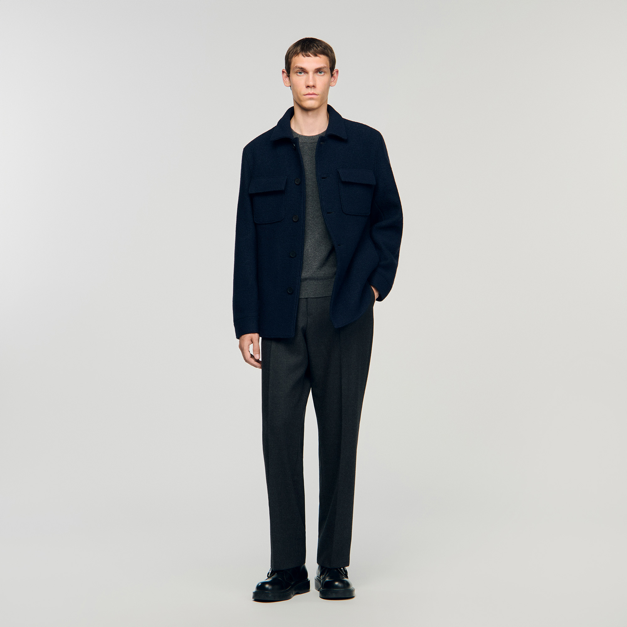 Virgin wool overshirt