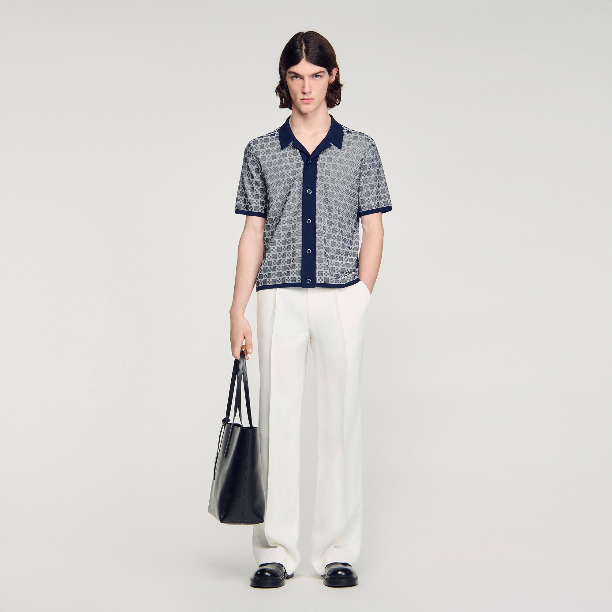 Square Cross jacquard shirt by Sandro