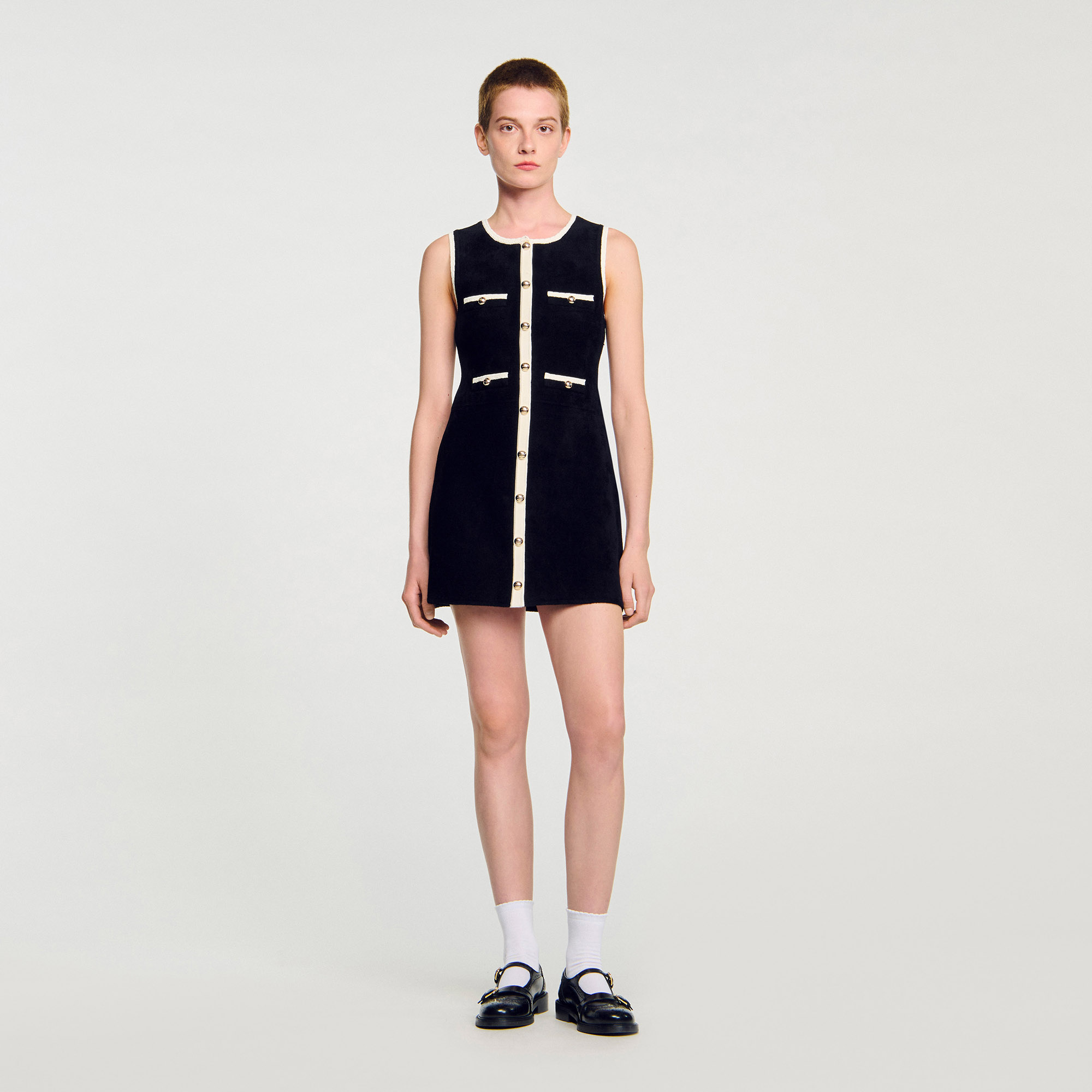 Mini velvet knit dress