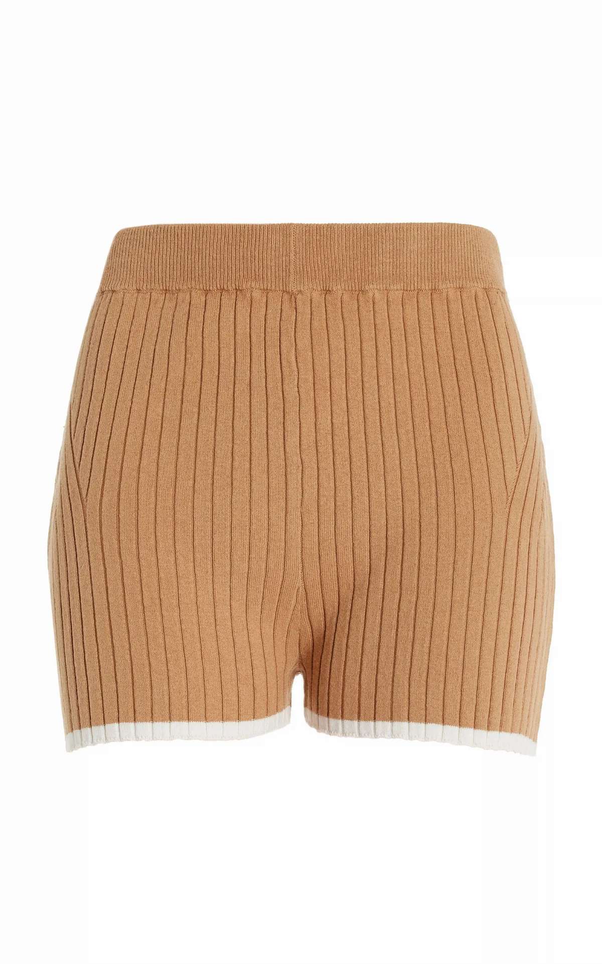 Ribbed-Knit Cotton-Blend Mini Shorts
