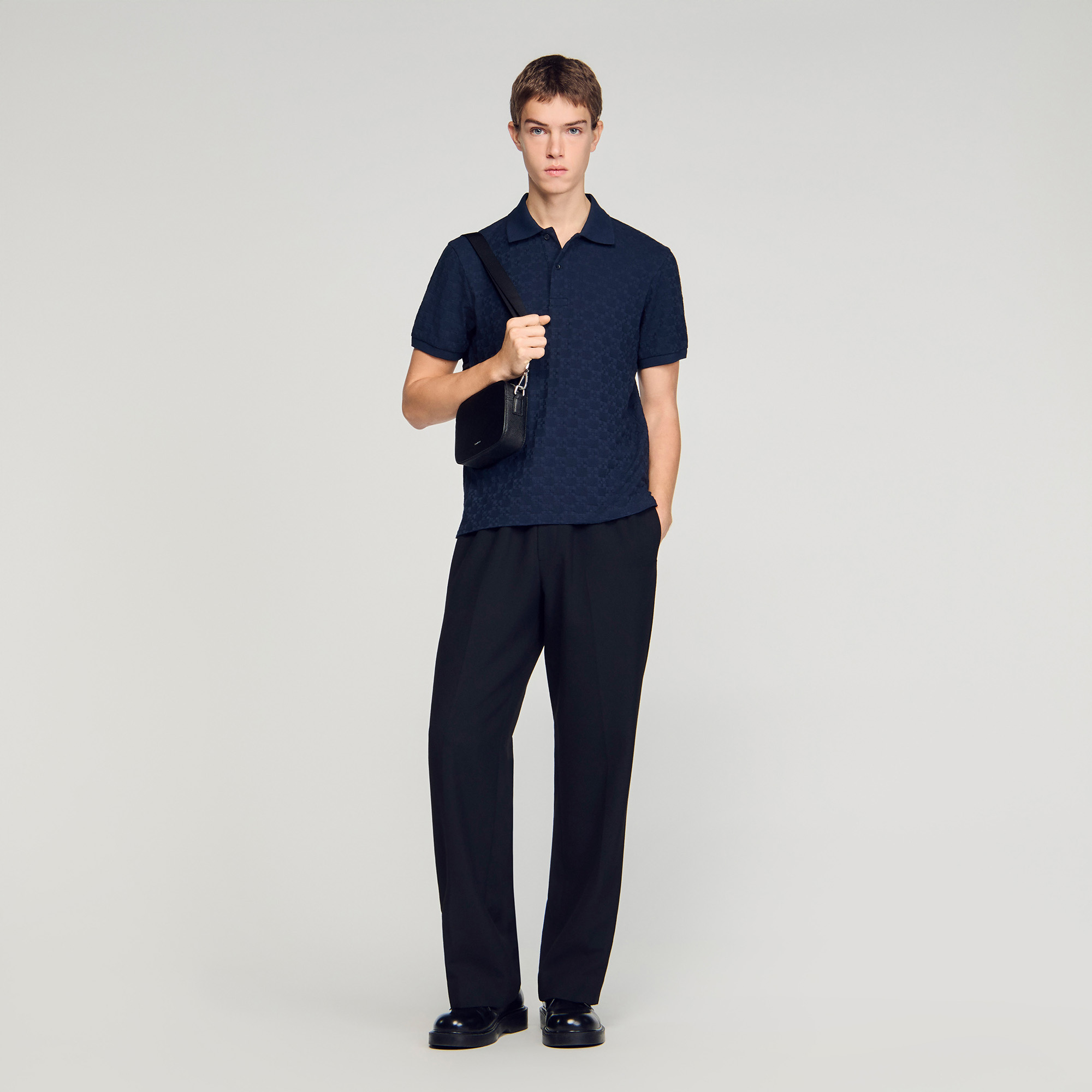 Square Cross jacquard polo