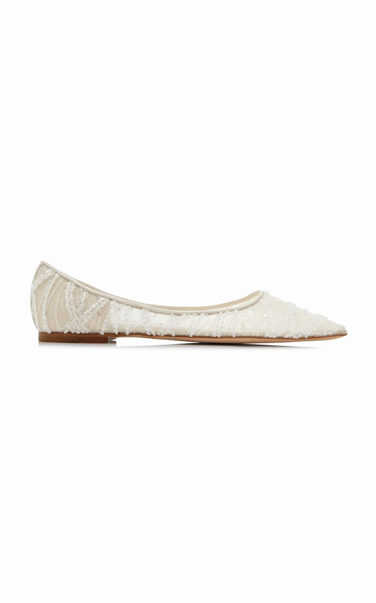Love Embellished Mesh Ballet Flats