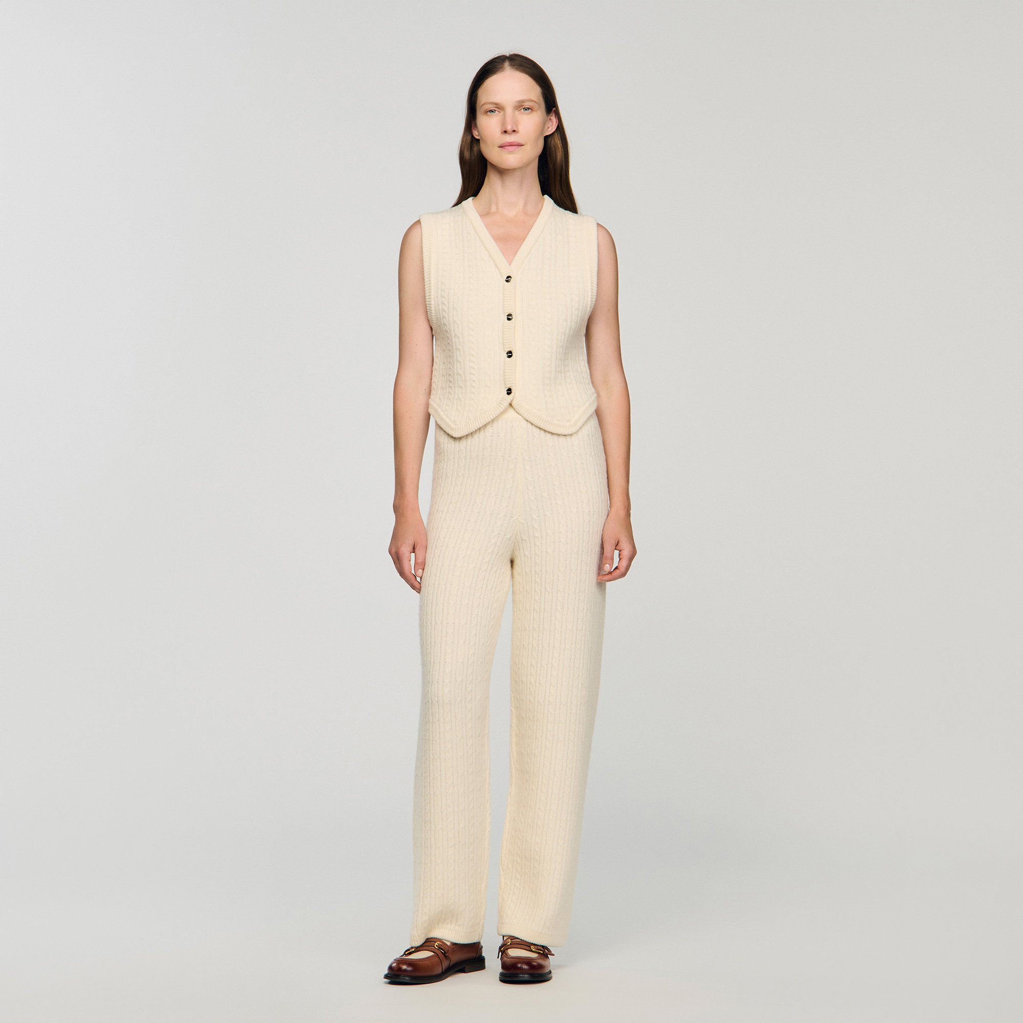 Cable knit pants