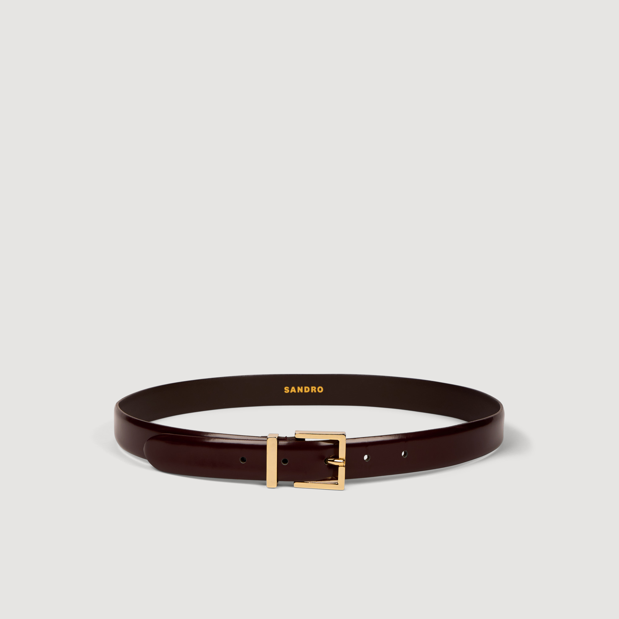 Smooth leather belt metal buckle