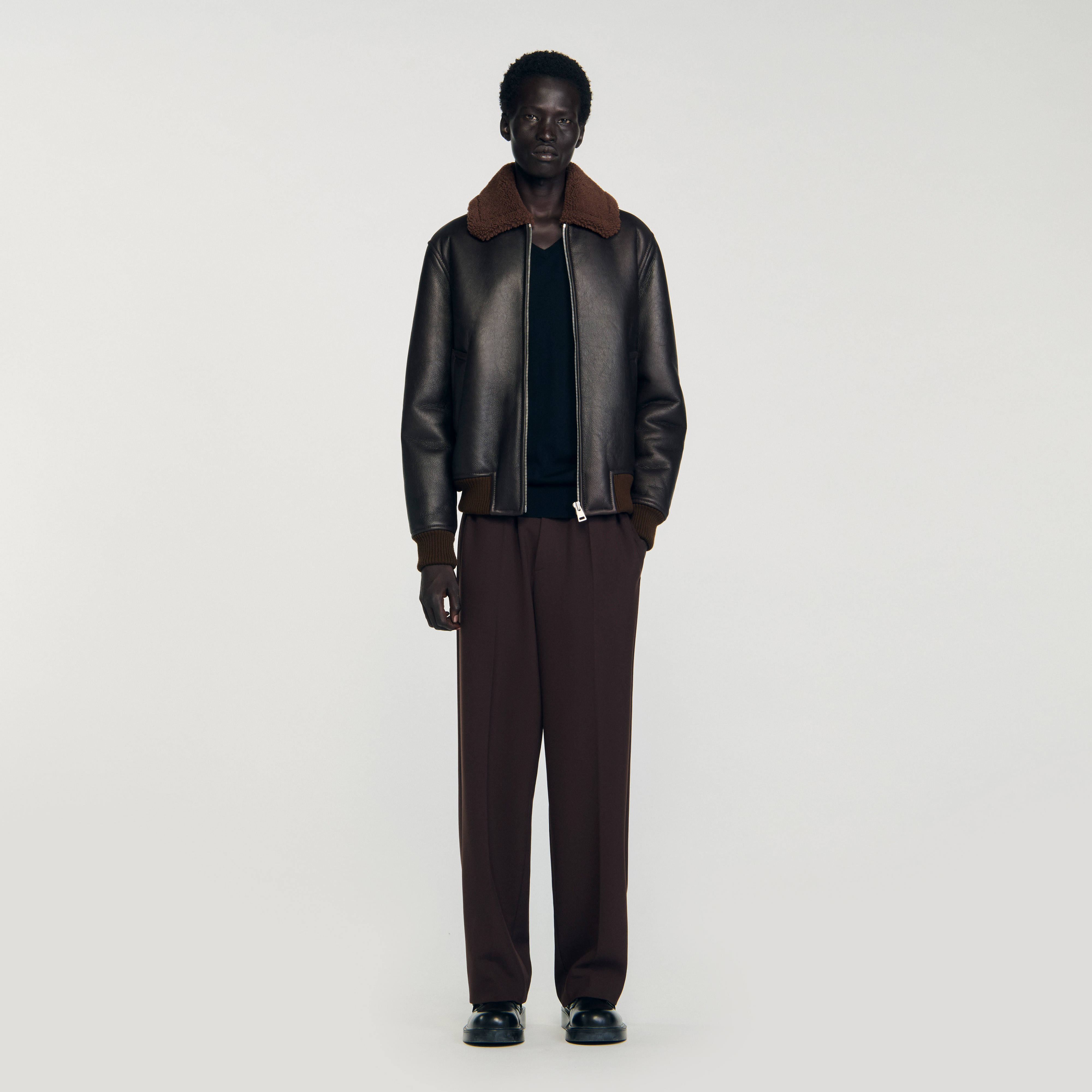 Reversed leather jacket