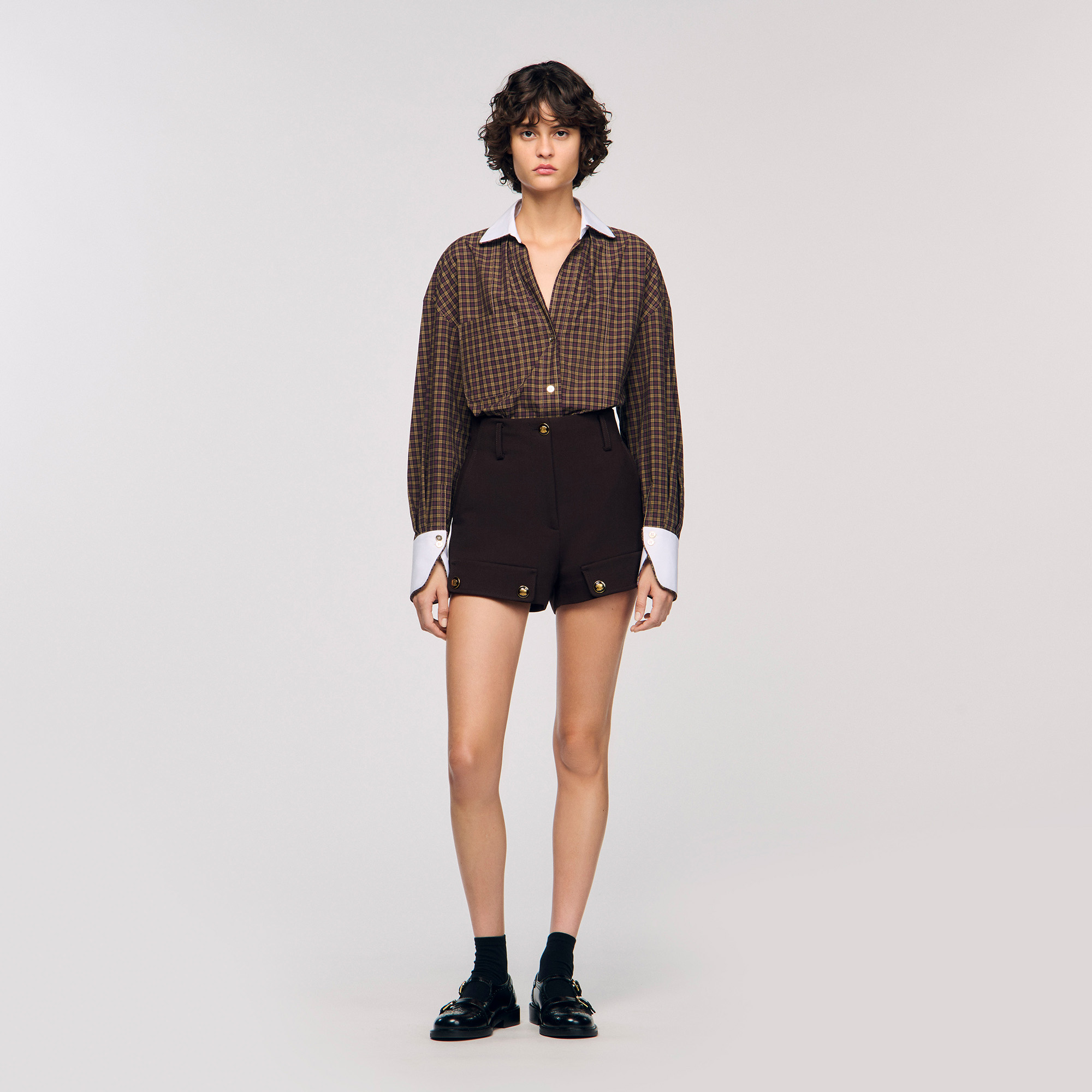 Two-tone plaid shirt by Sandro