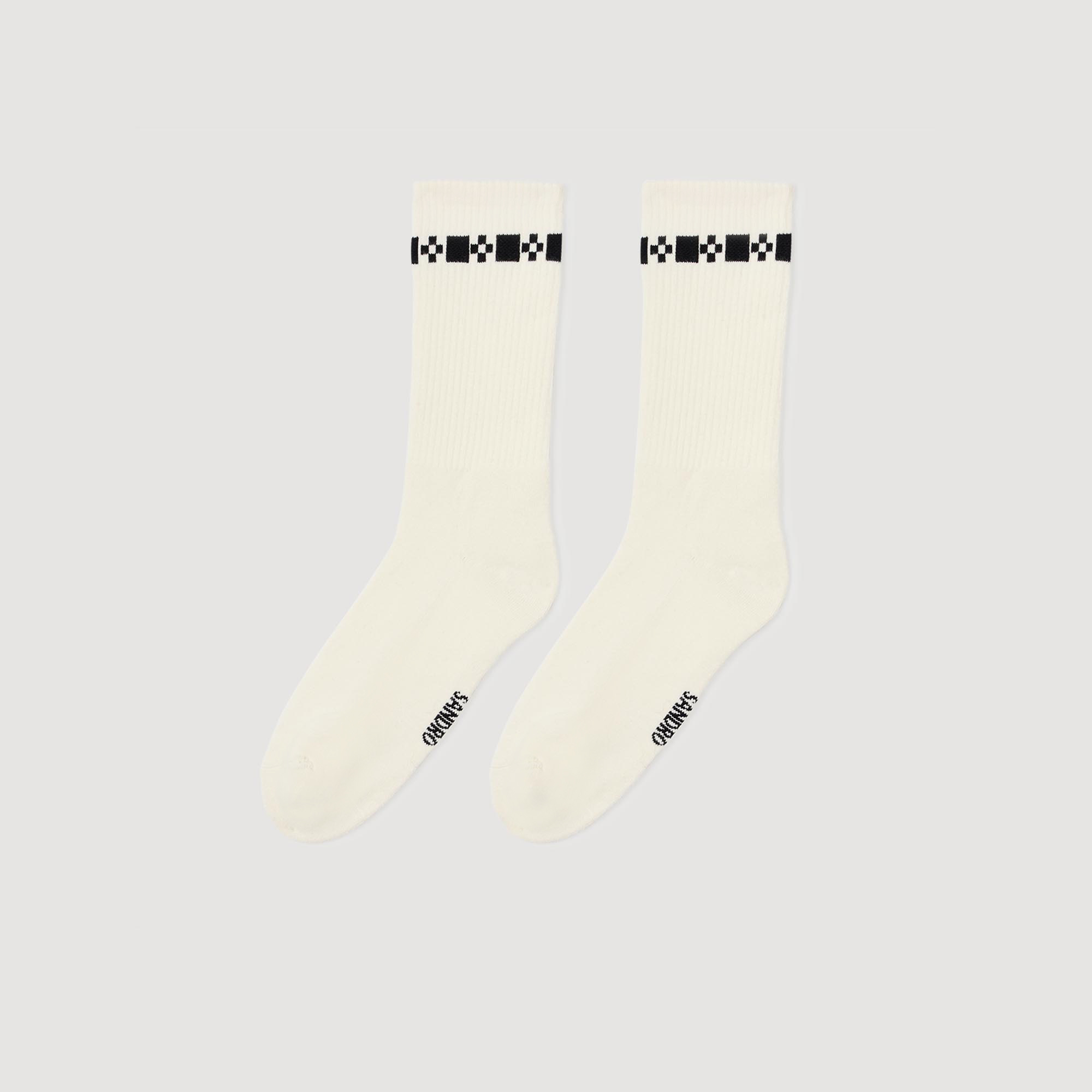 Cross signature embroidered socks by Sandro