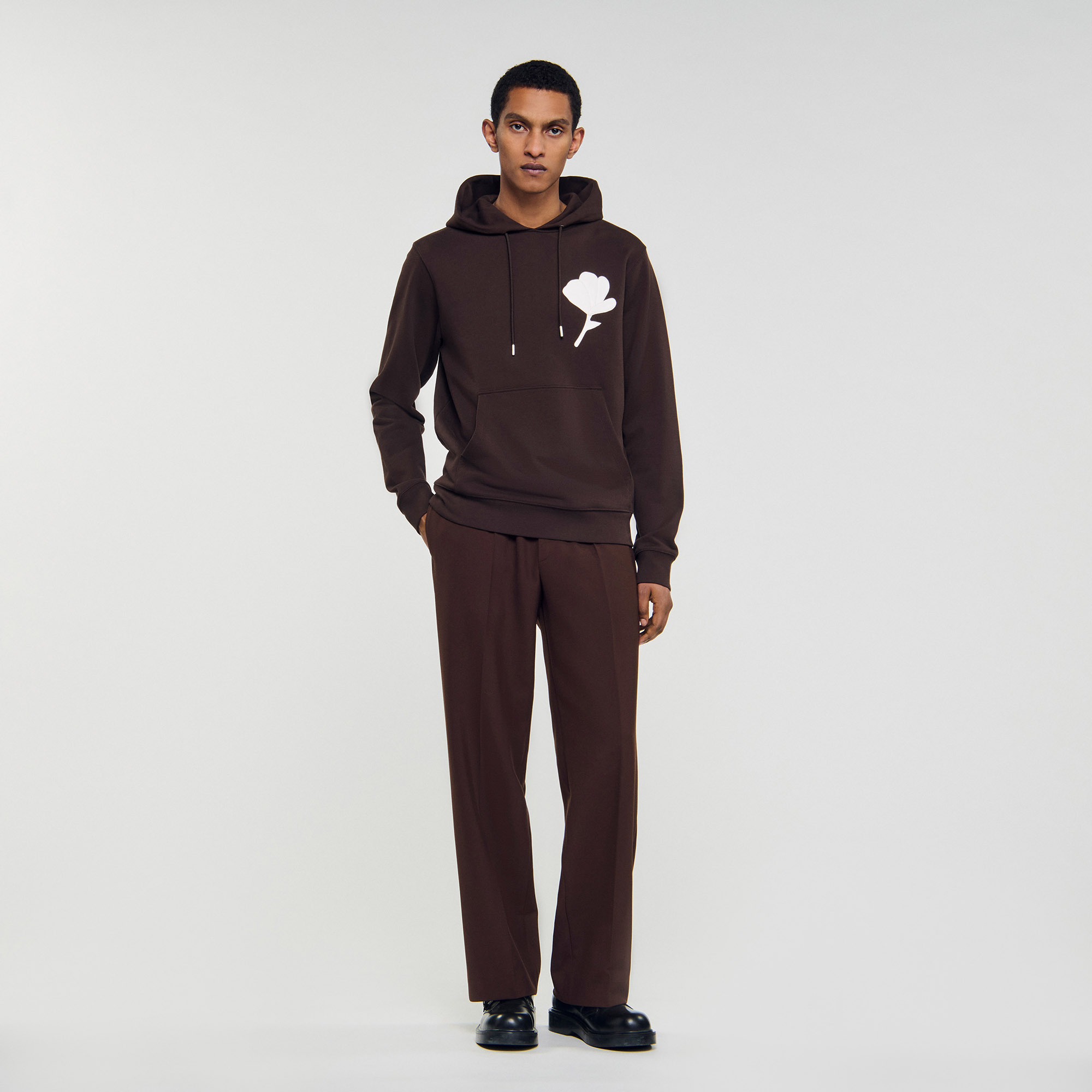 Hooded flower patch sweatshirt