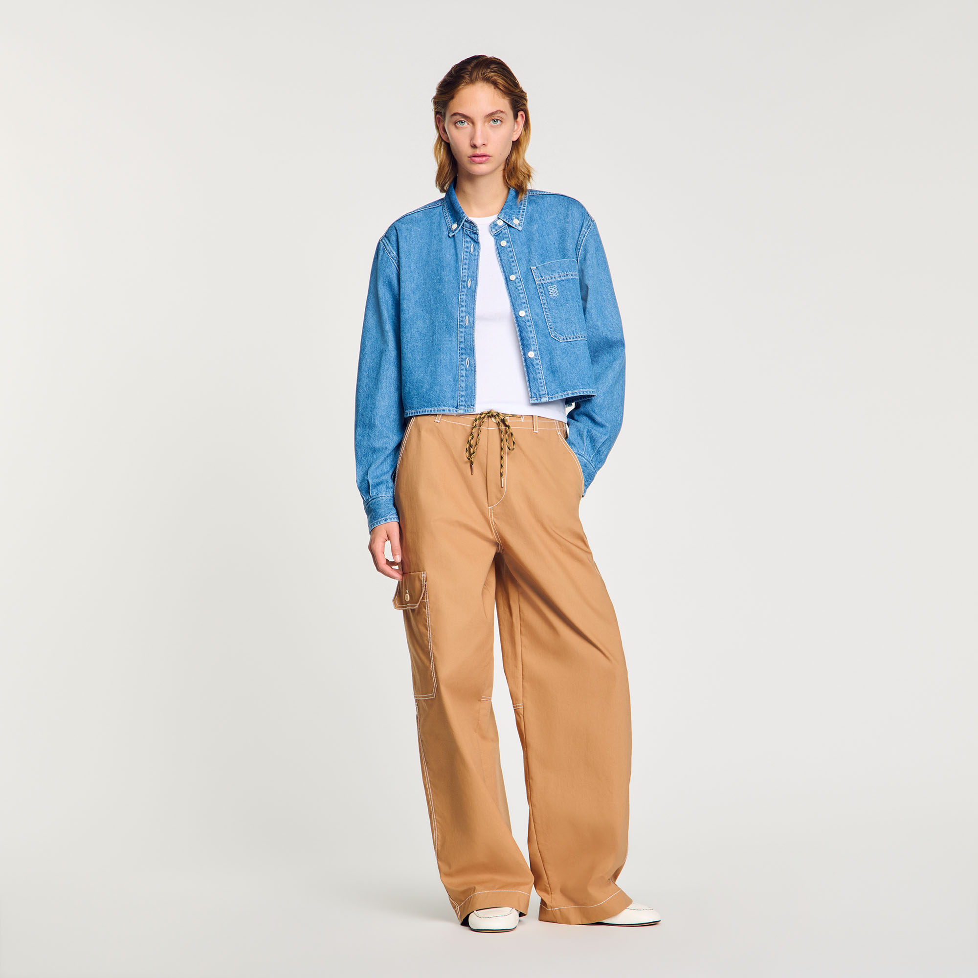 Denim cropped shirt by Sandro