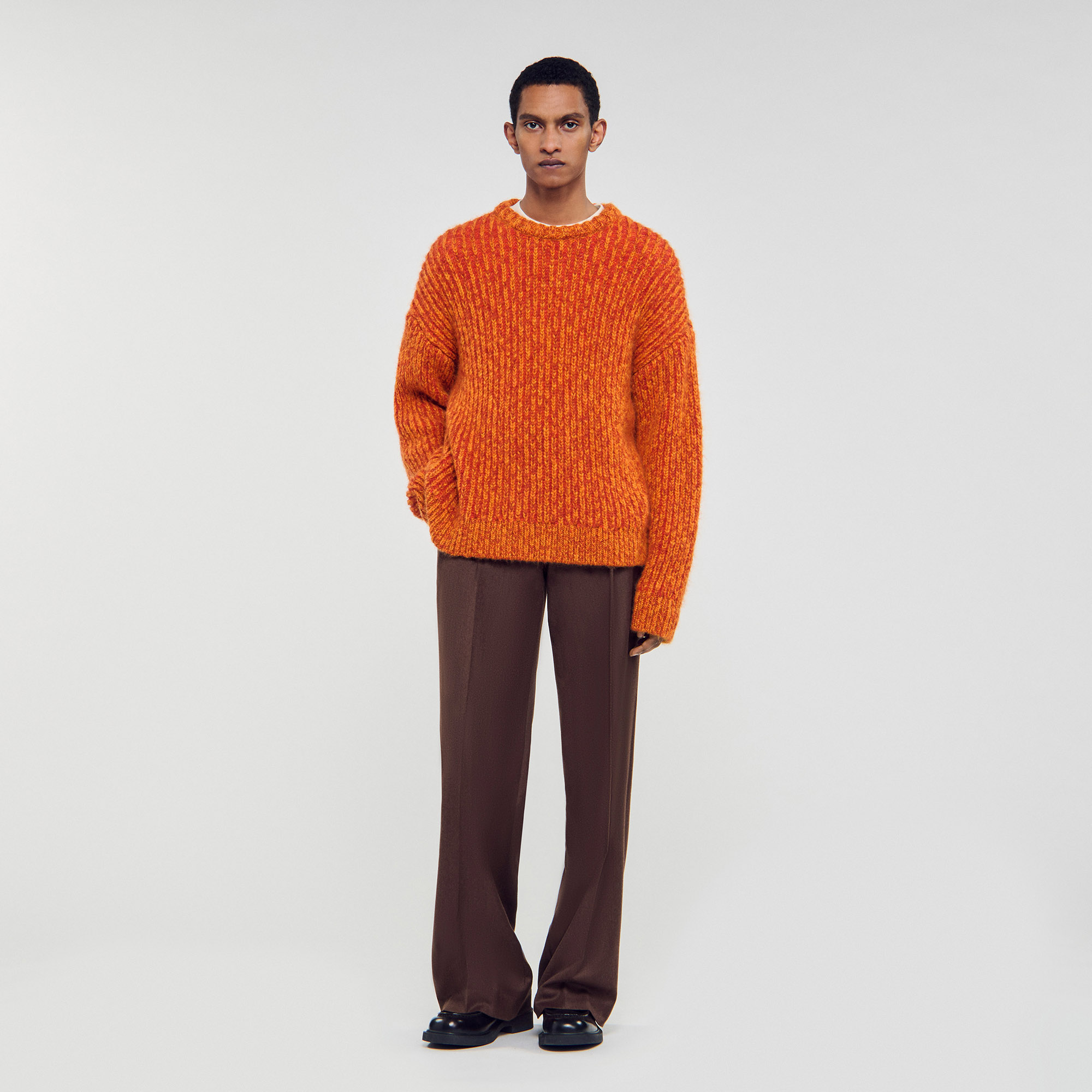 Round neck long-sleeve sweater by Sandro
