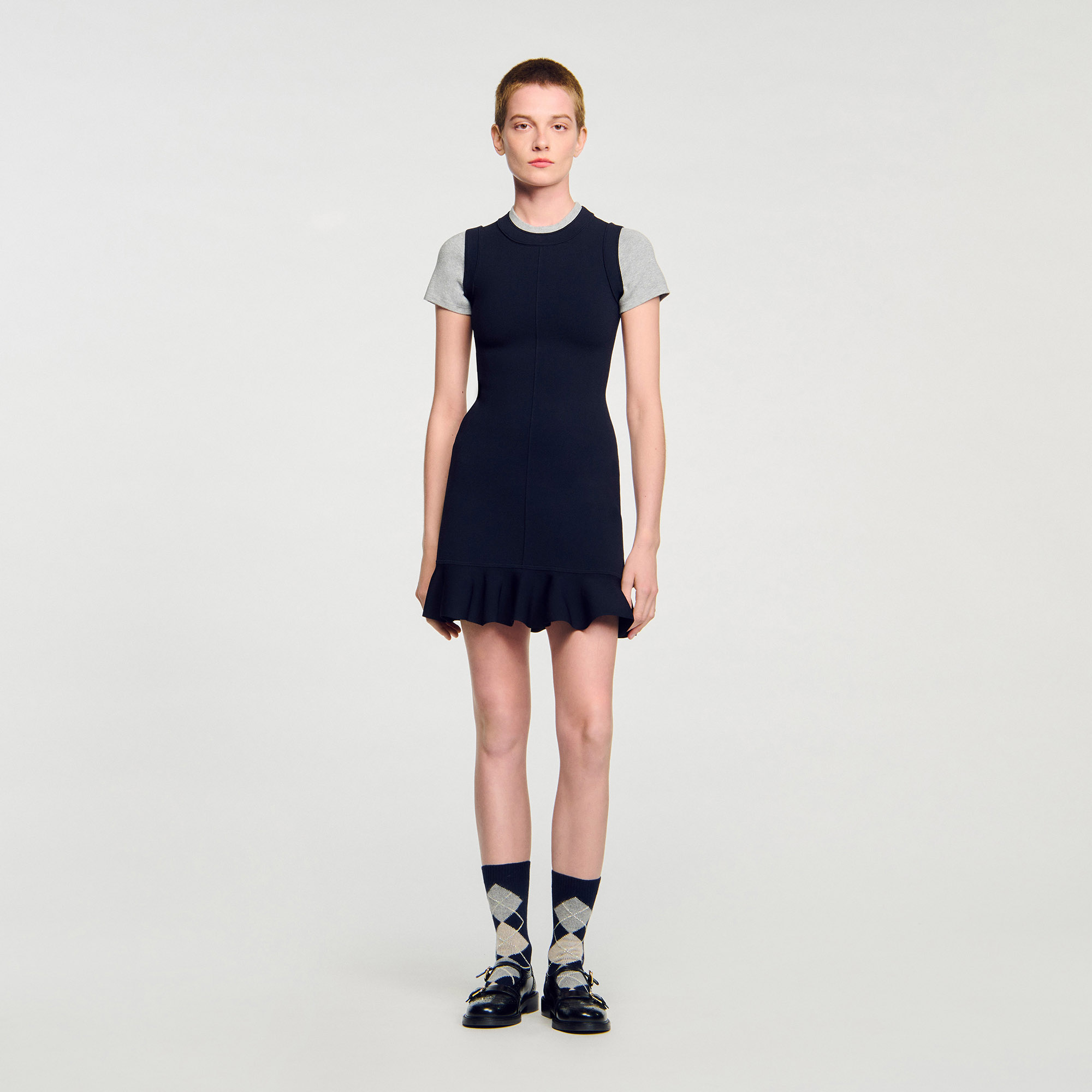 2-in-1 mini knit dress