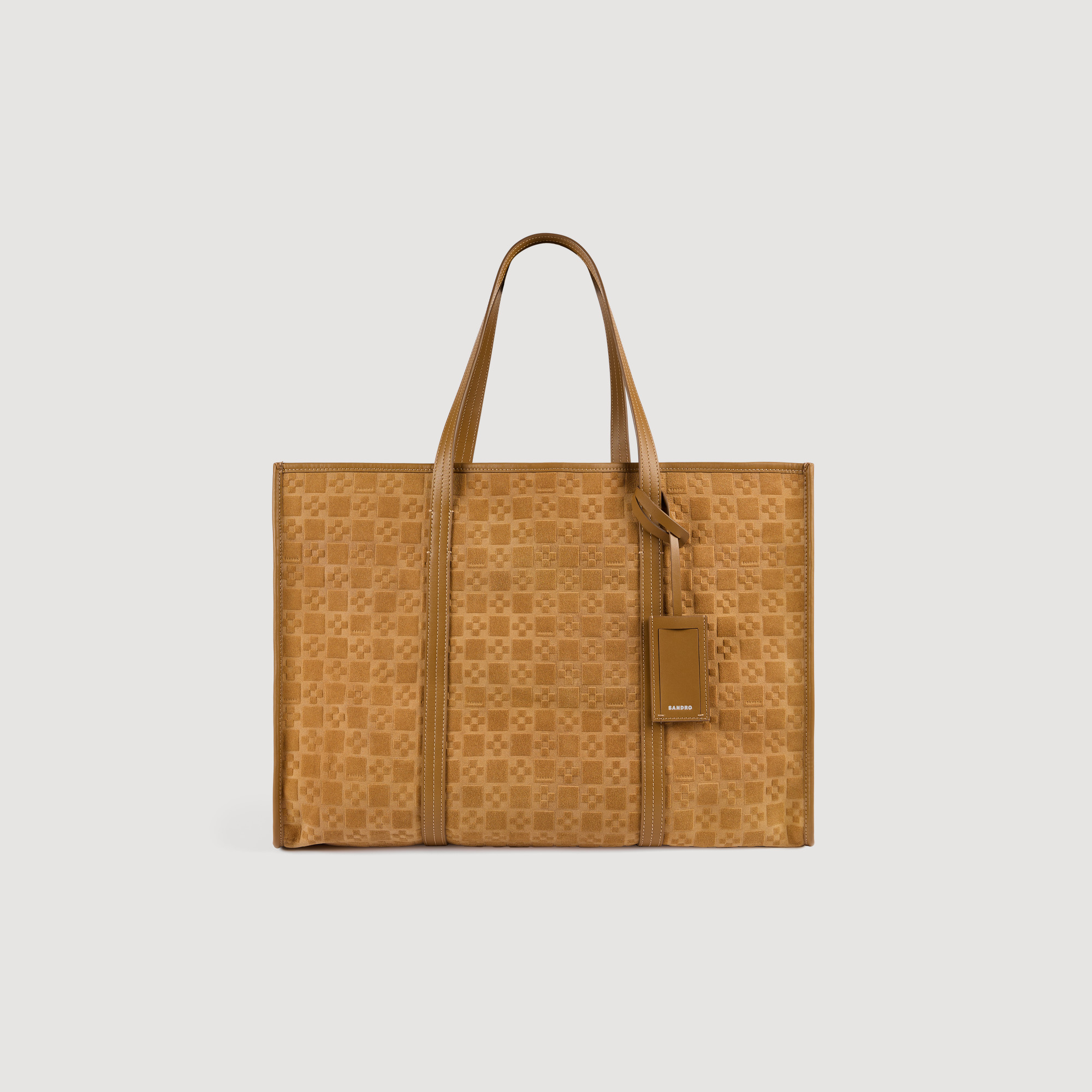Split leather shopping bag by Sandro
