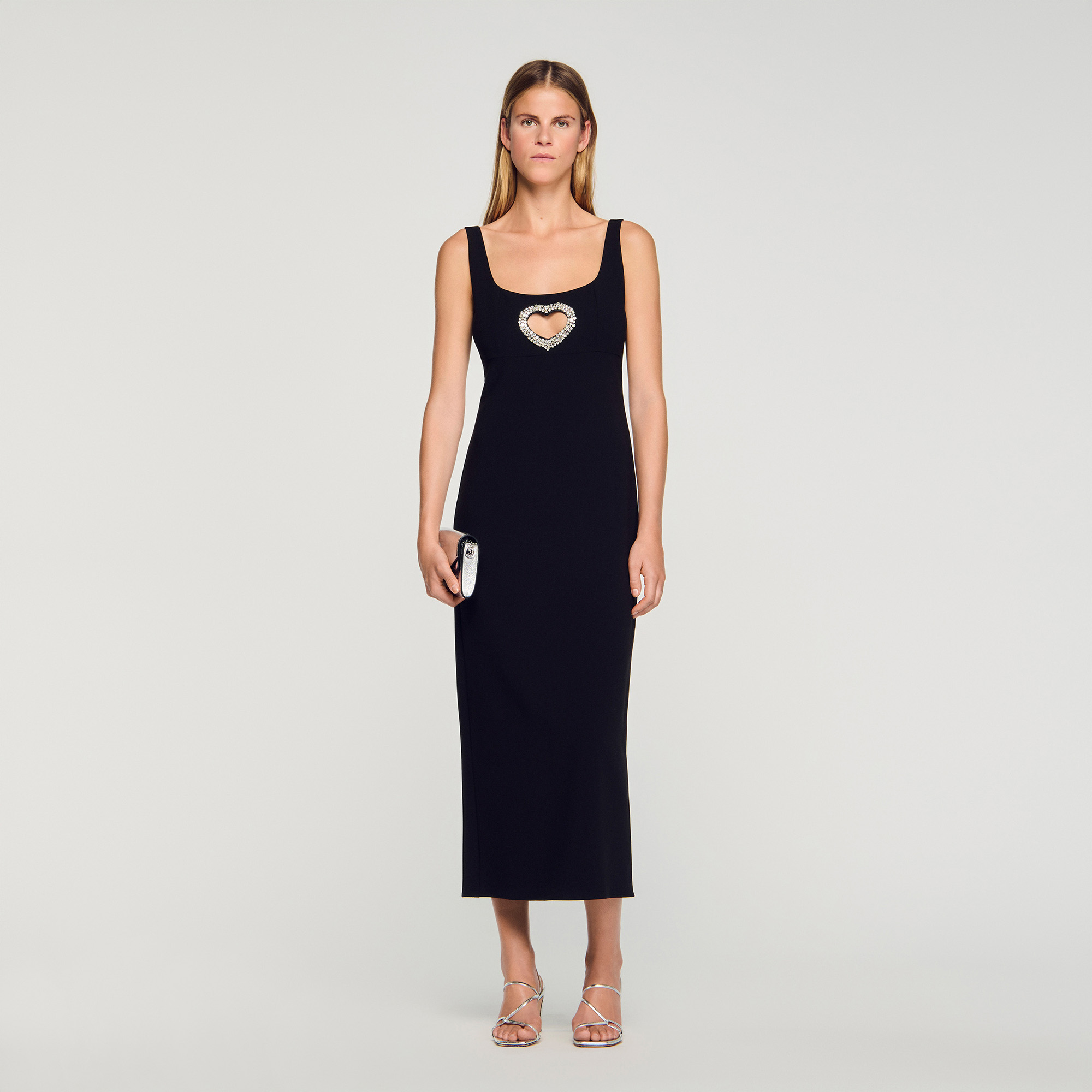 Rhinestone heart maxi dress