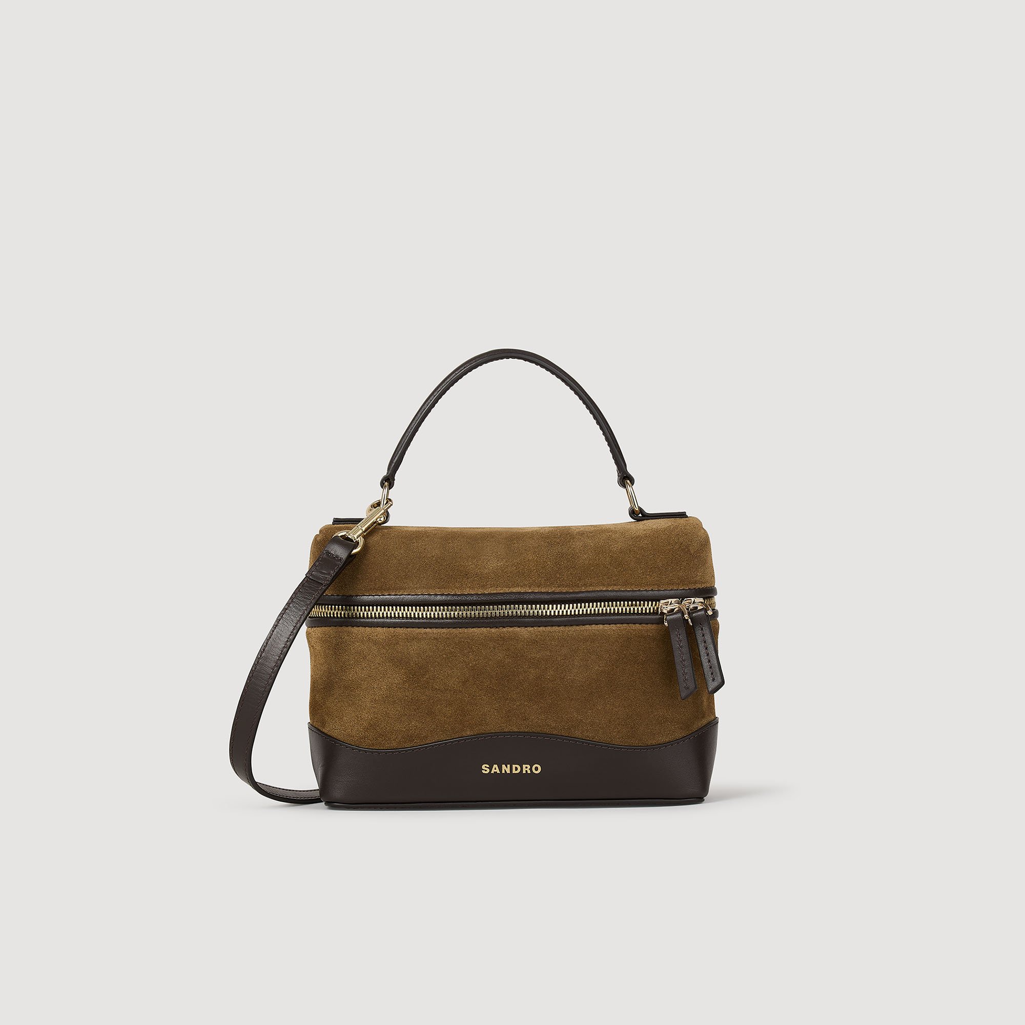 Tangolino leather and suede vanity bag by Sandro