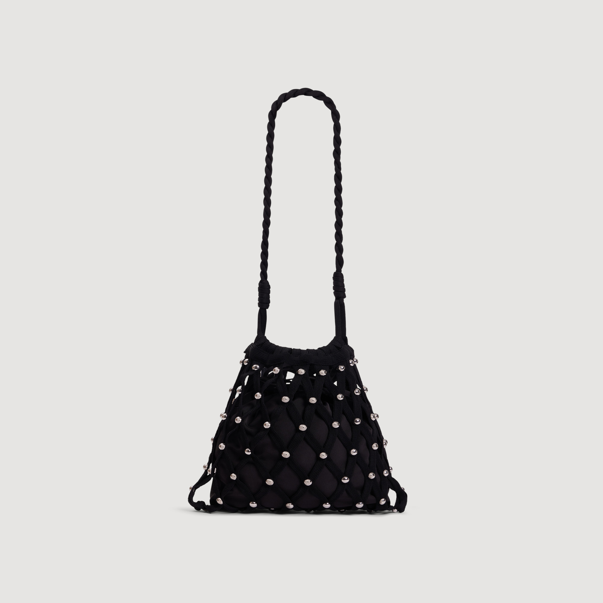 Studded net mesh bag