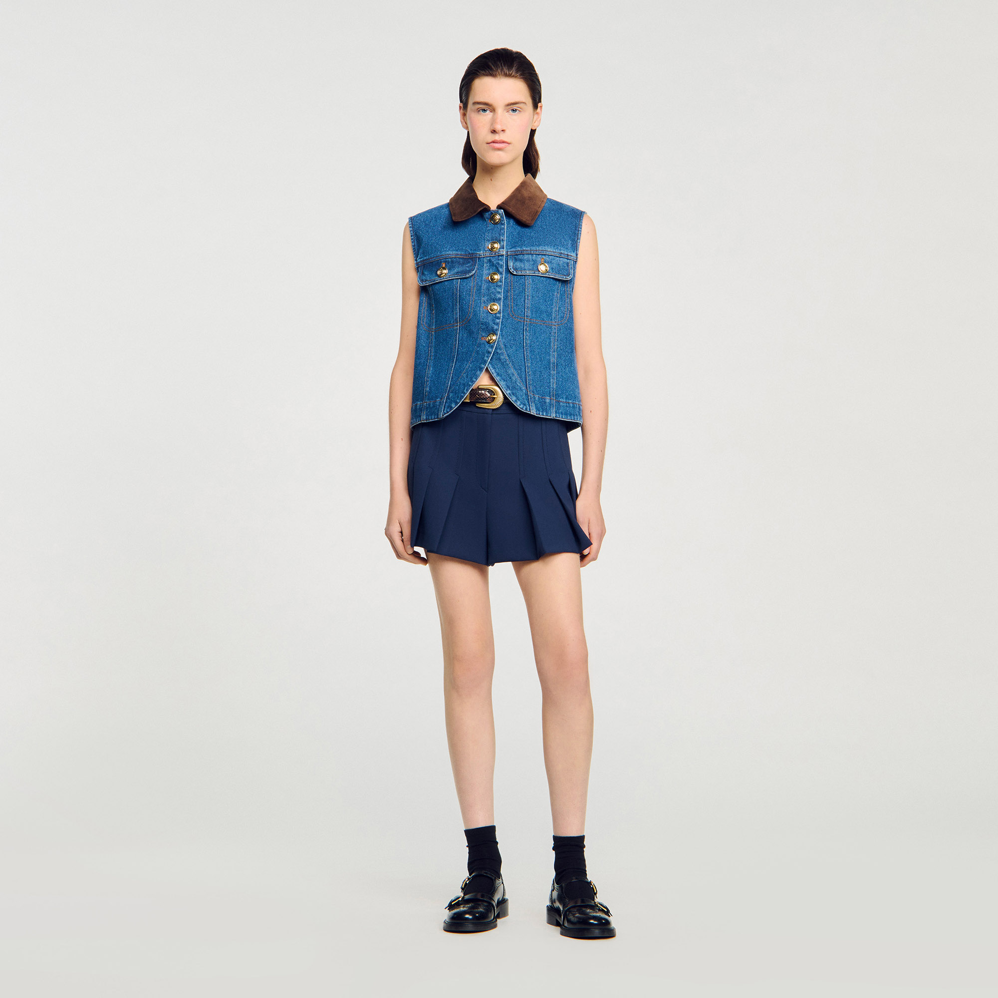 Sleeveless denim vest by Sandro