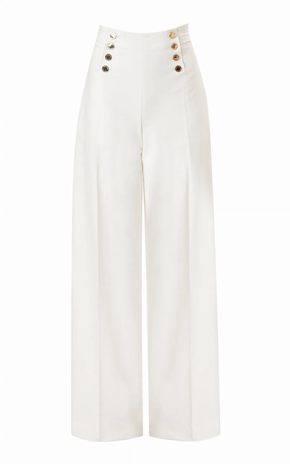 High-Rise Cotton Sateen Wide-Leg Pants