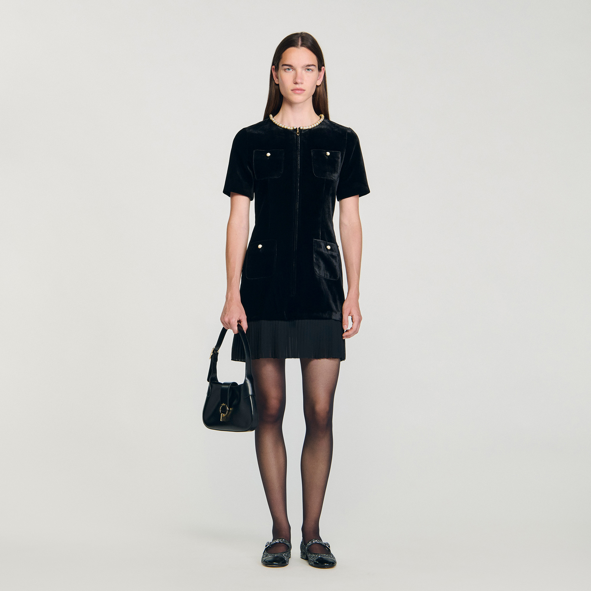 Mini velvet dress