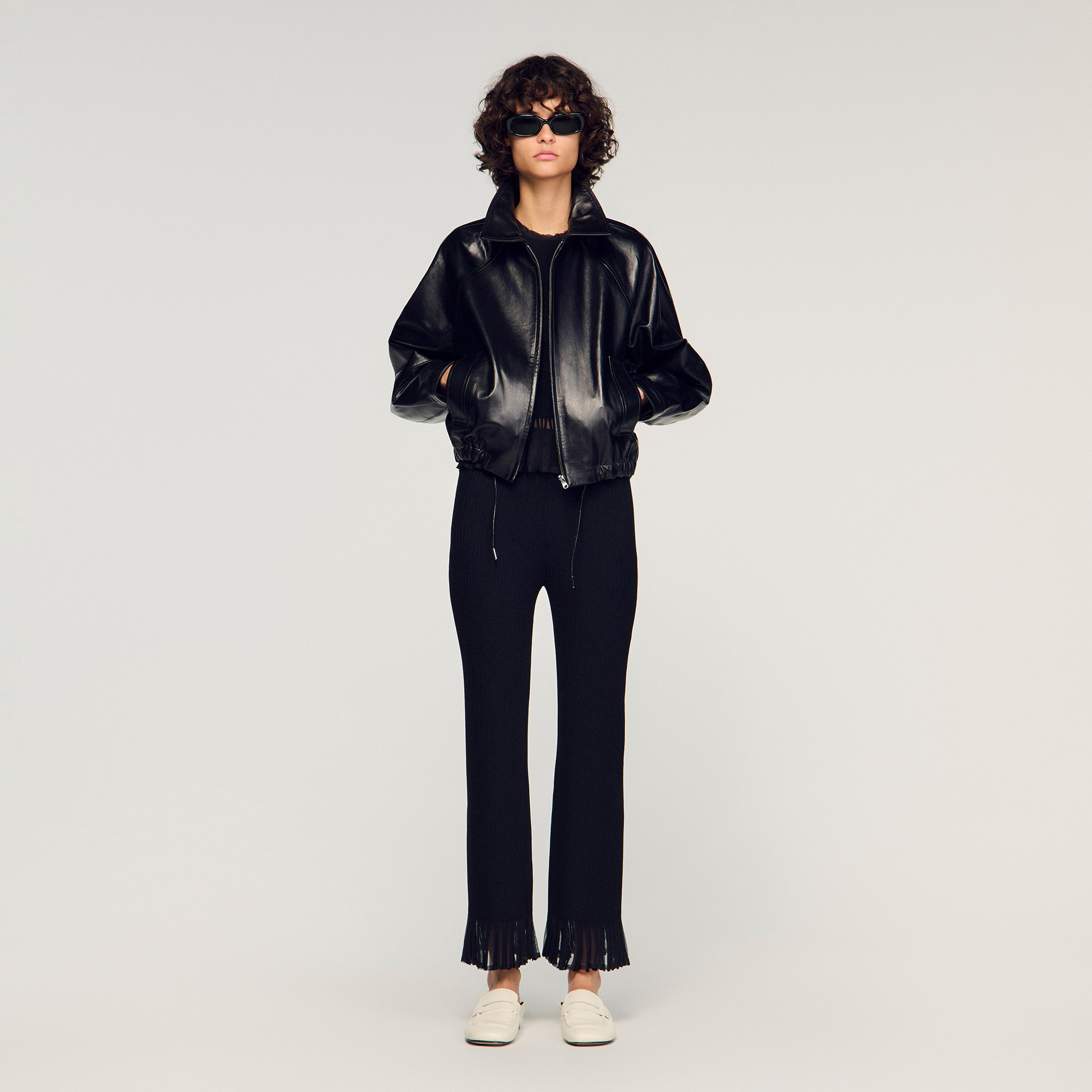 Ruffled knit trousers by Sandro