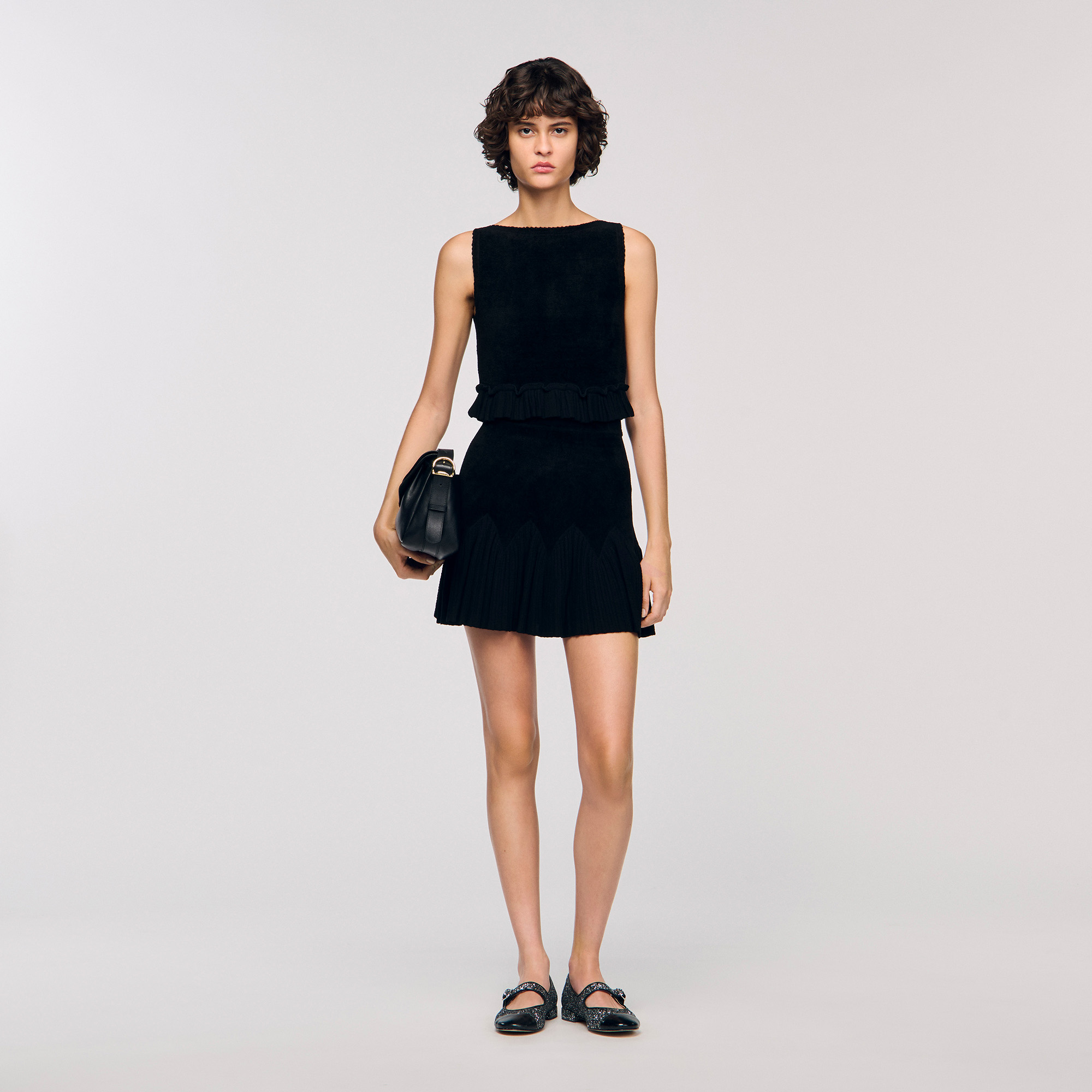 Mini two-tone skirt by Sandro
