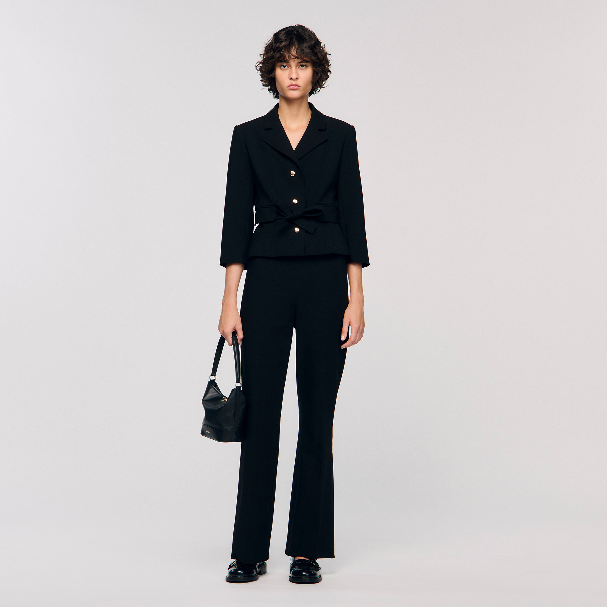 Straight-leg buttoned trouser