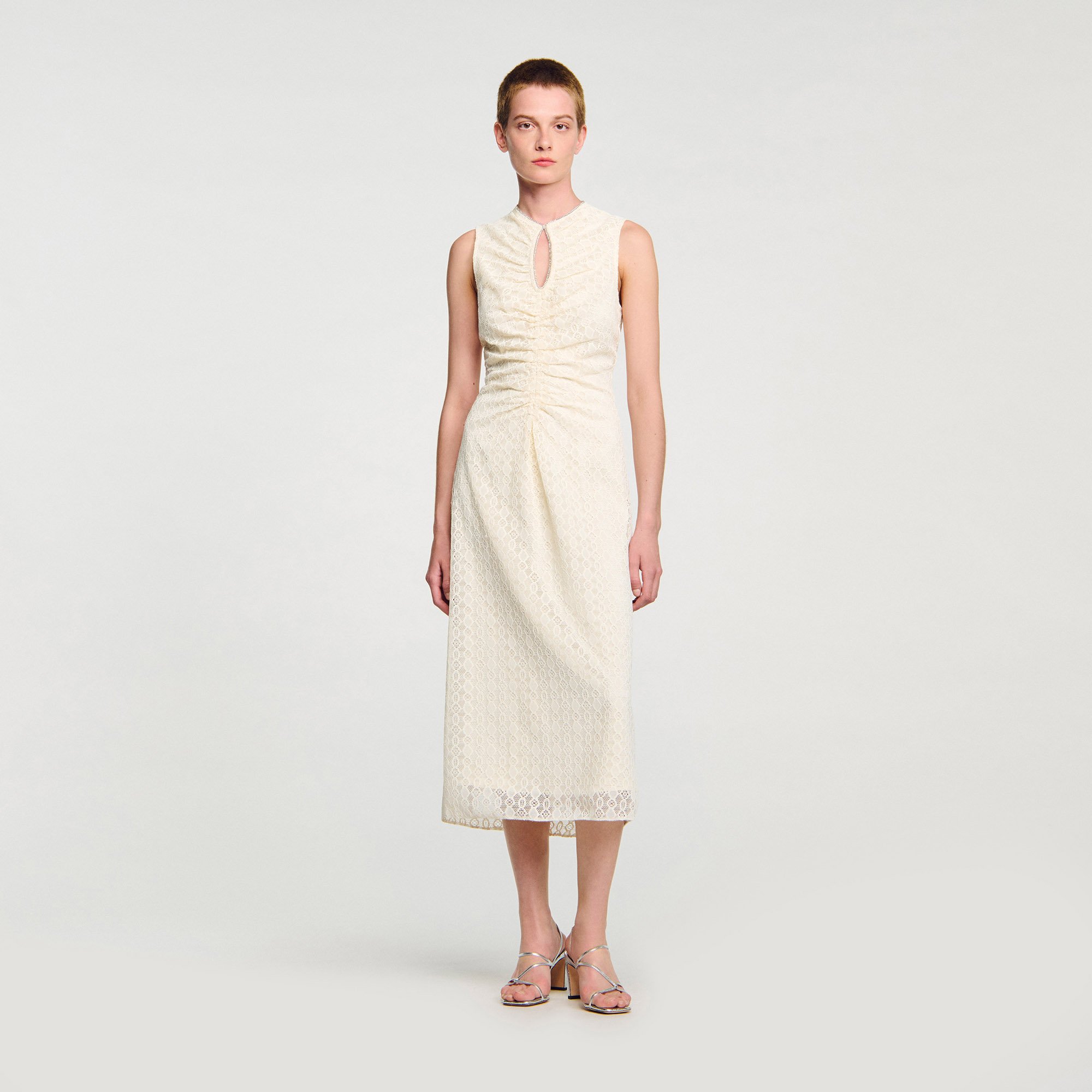 Lace keyhole maxi dress