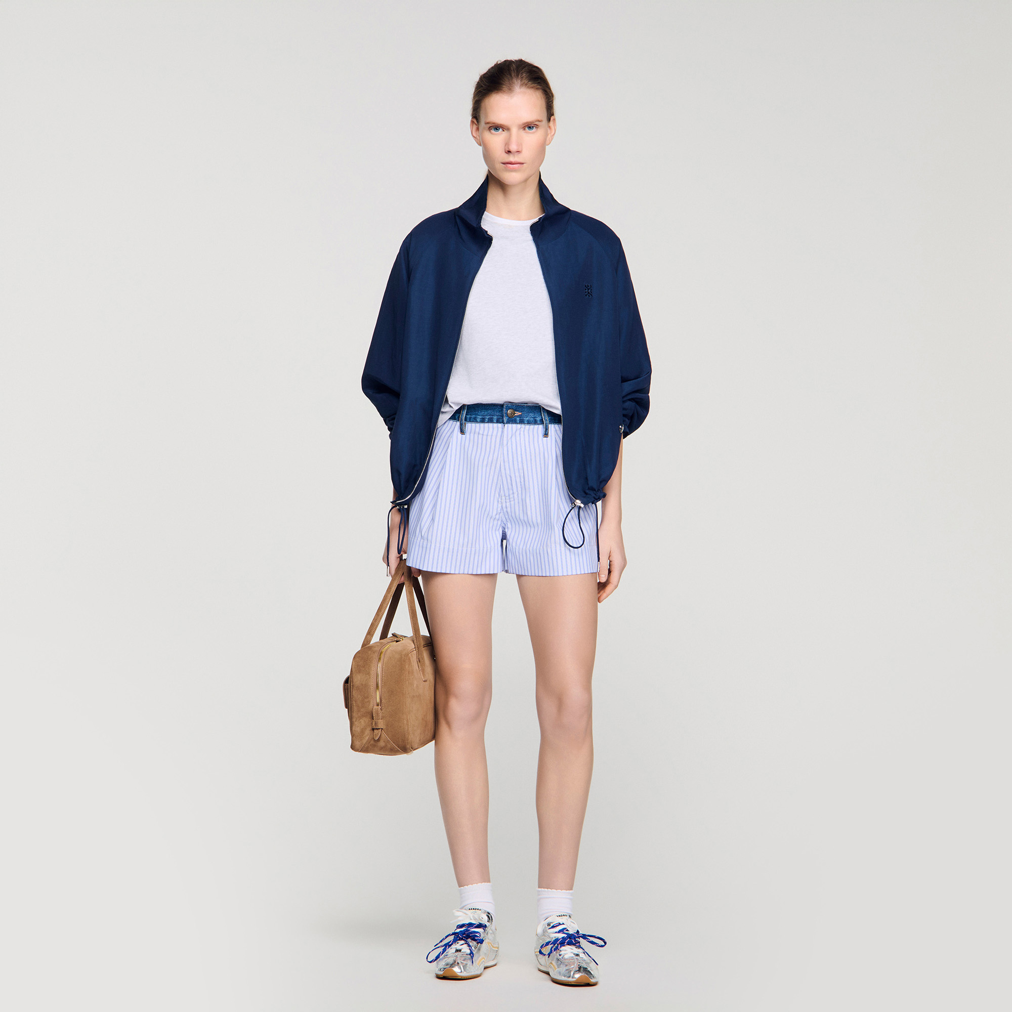 Striped shorts with denim details by Sandro