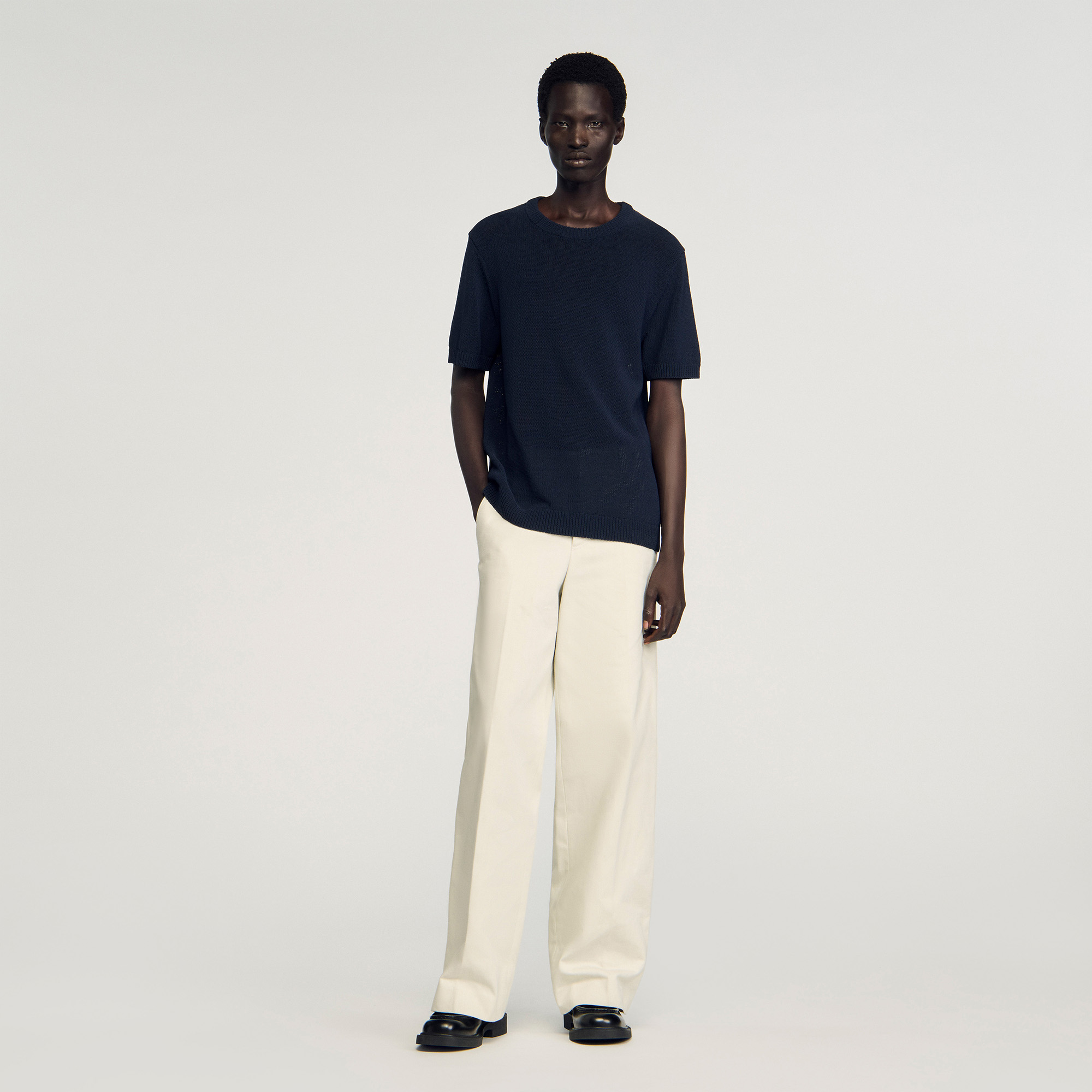 Fine knit T-shirt