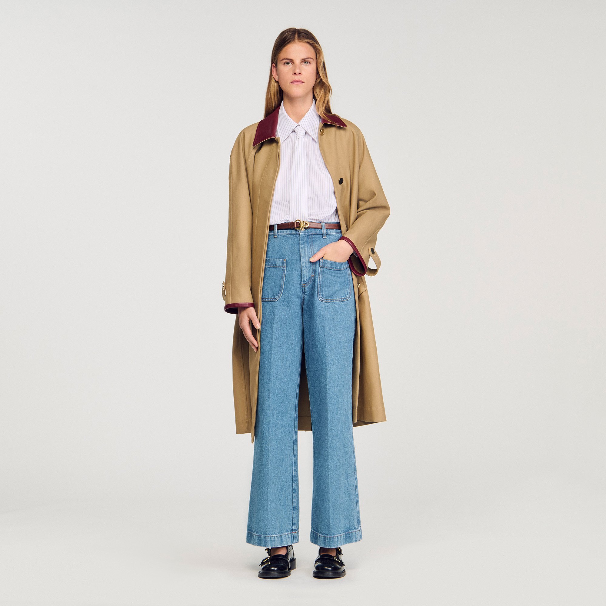 Wide-leg high-rise jeans