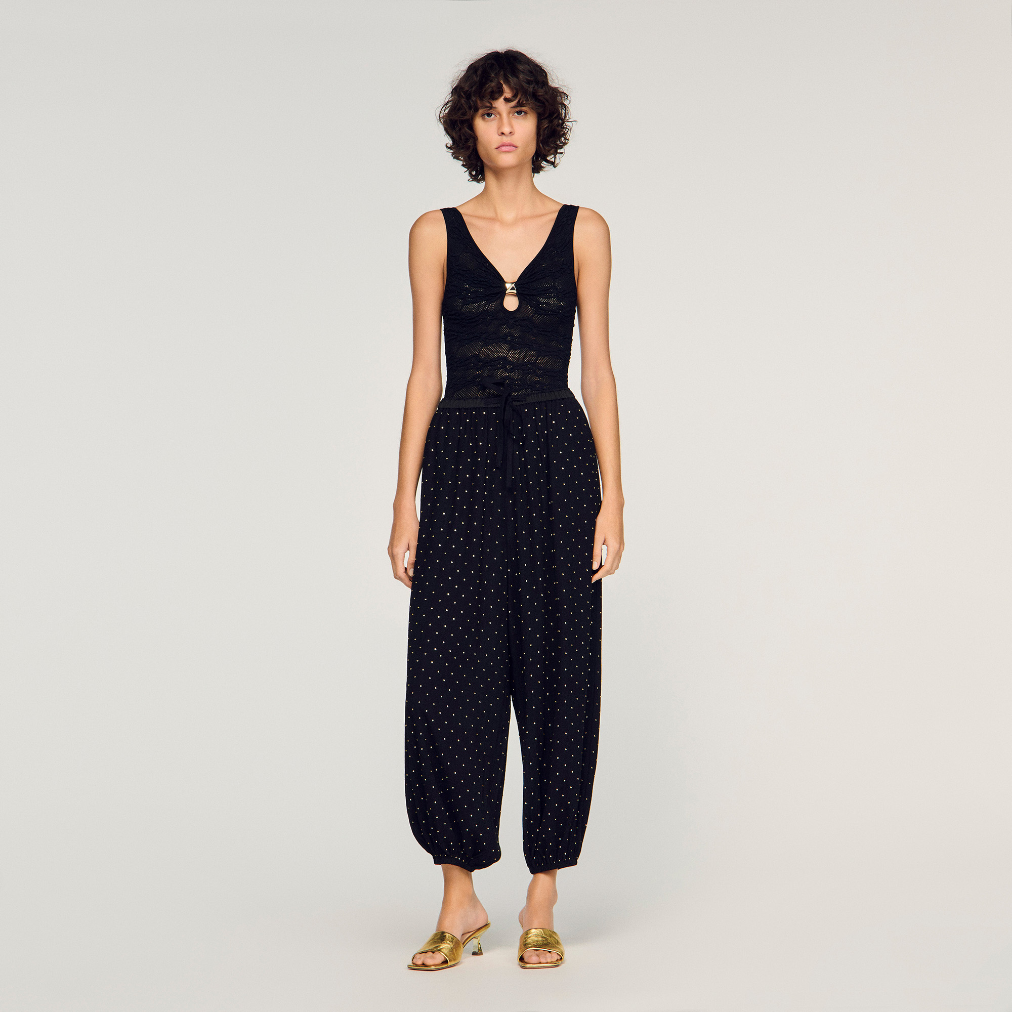 Jewelry detail knit bodysuit by Sandro