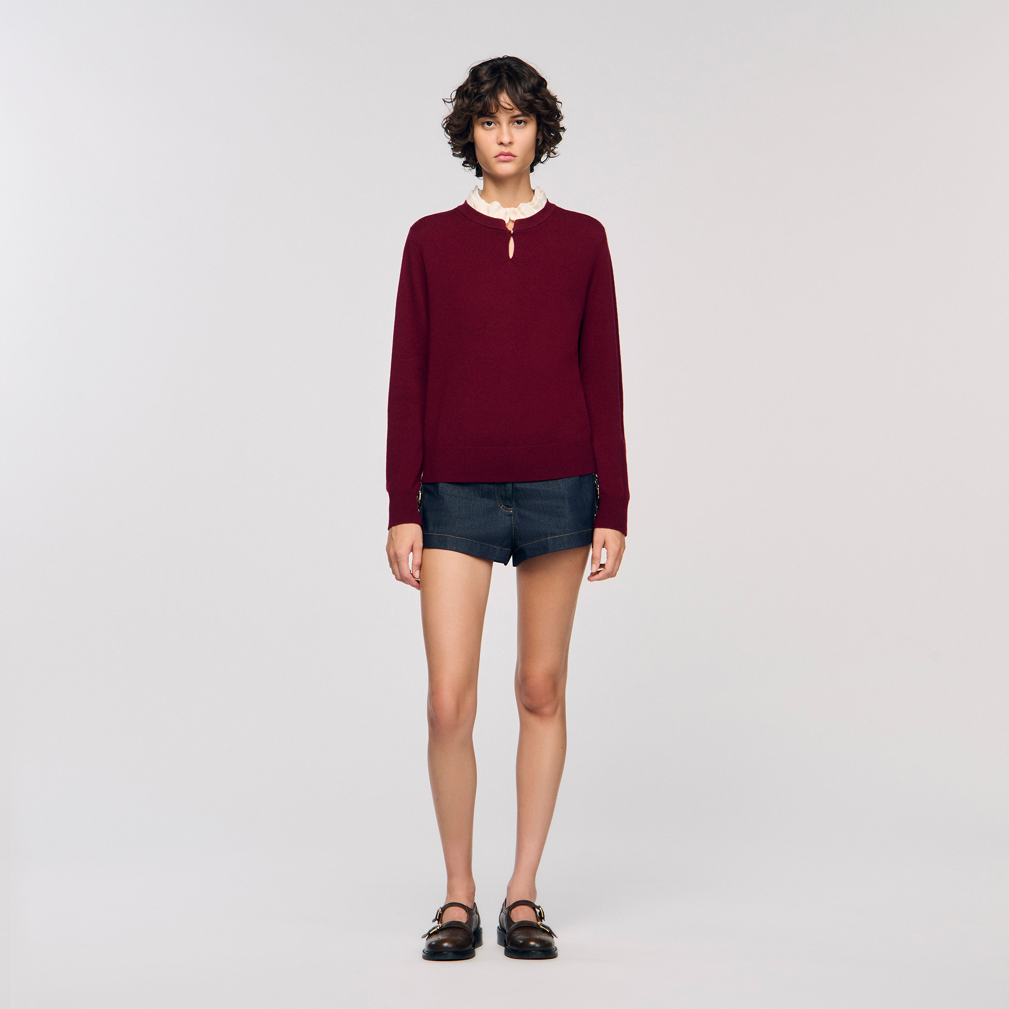 Ruffled-neck sweater