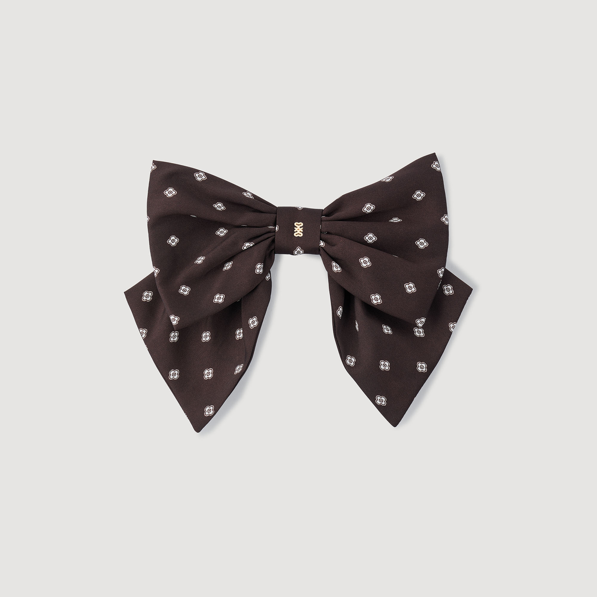 Printed satin bow barrette by Sandro