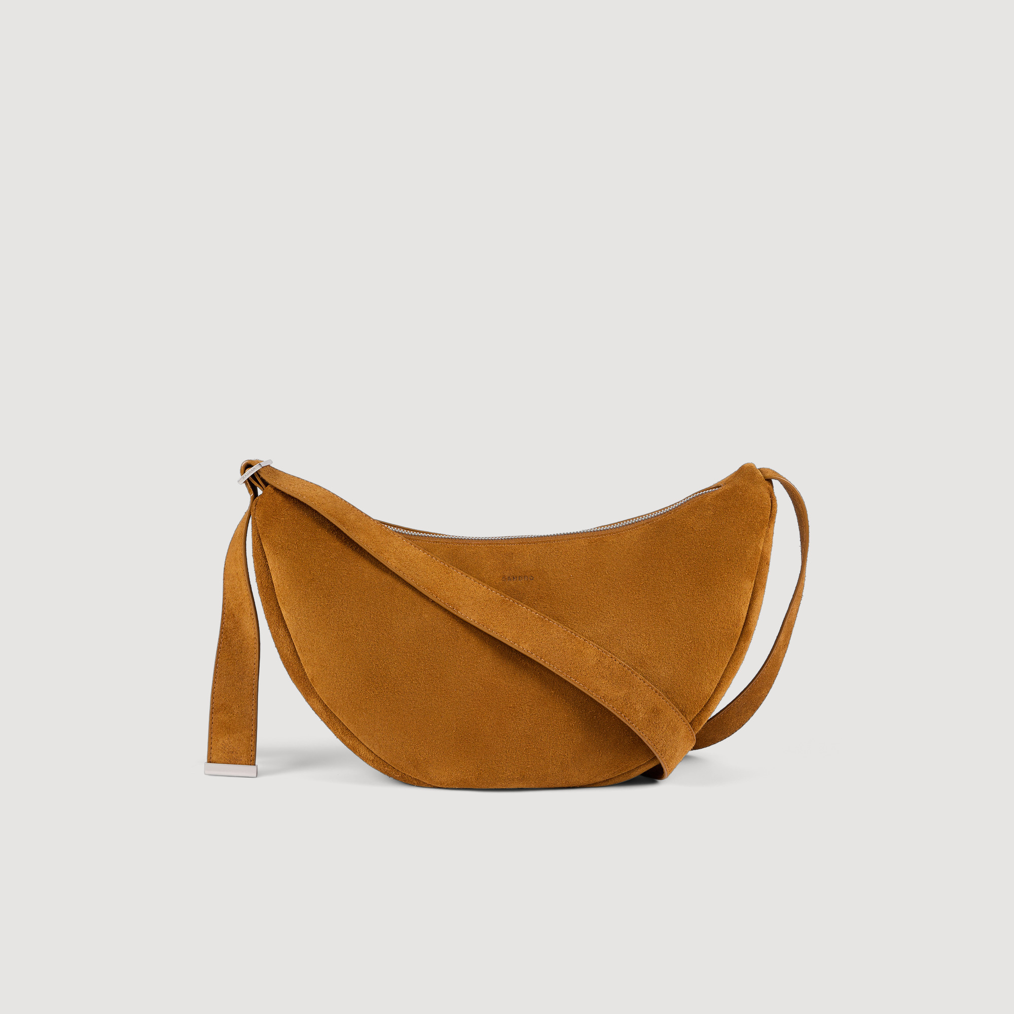 Small zipped split leather hobo by Sandro