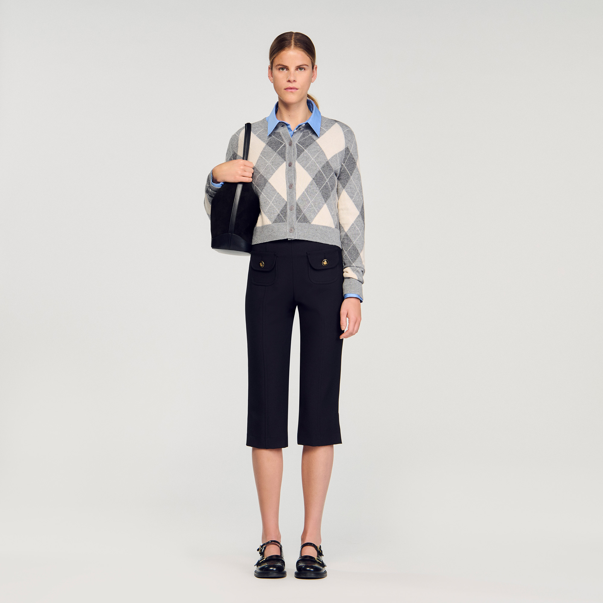 Argyle pattern cardigan