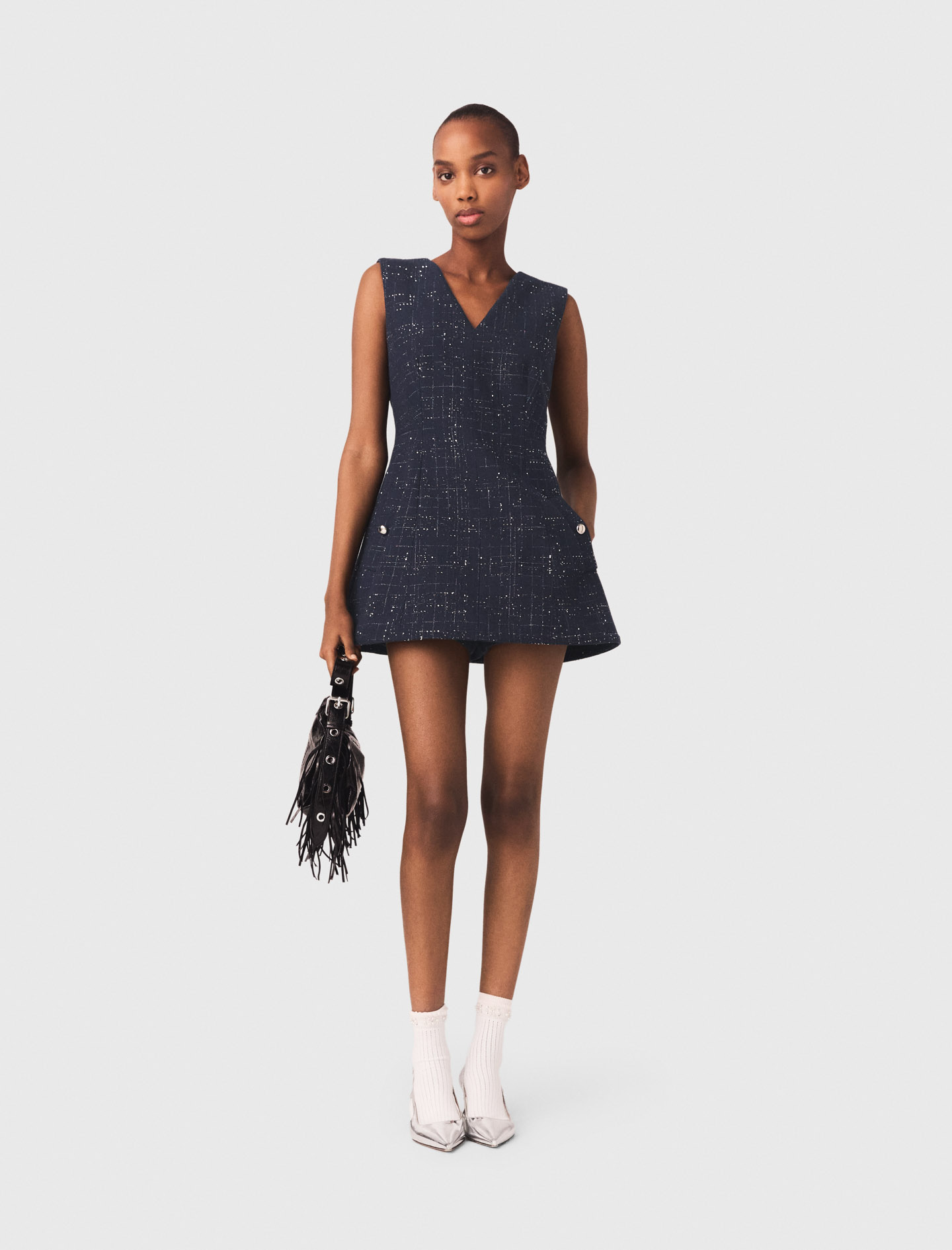 Woman's cotton Jumpsuit dress for Spring/Summer, size Large, in color Navy / Blue