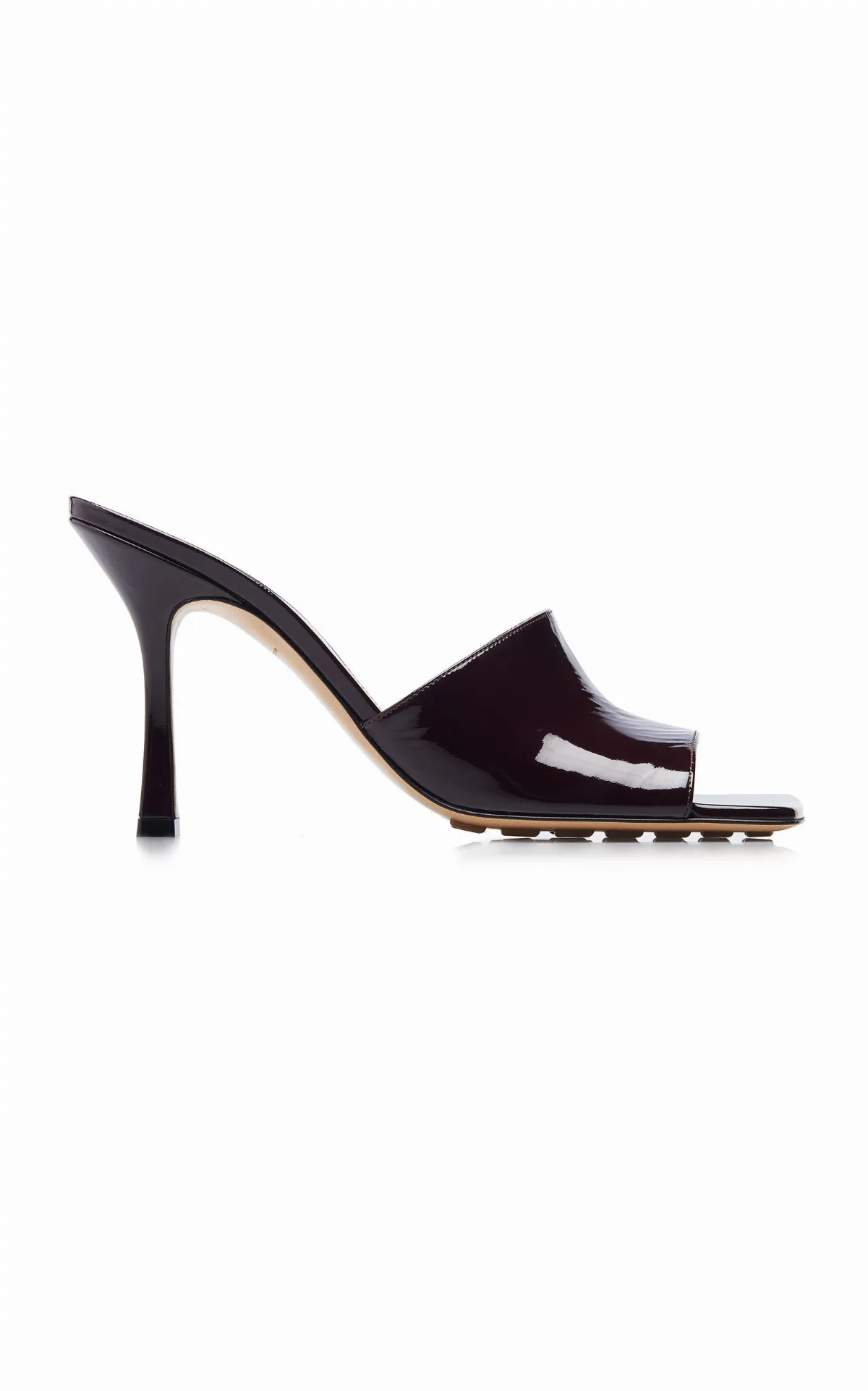 Stretch Patent Leather Slide Sandals