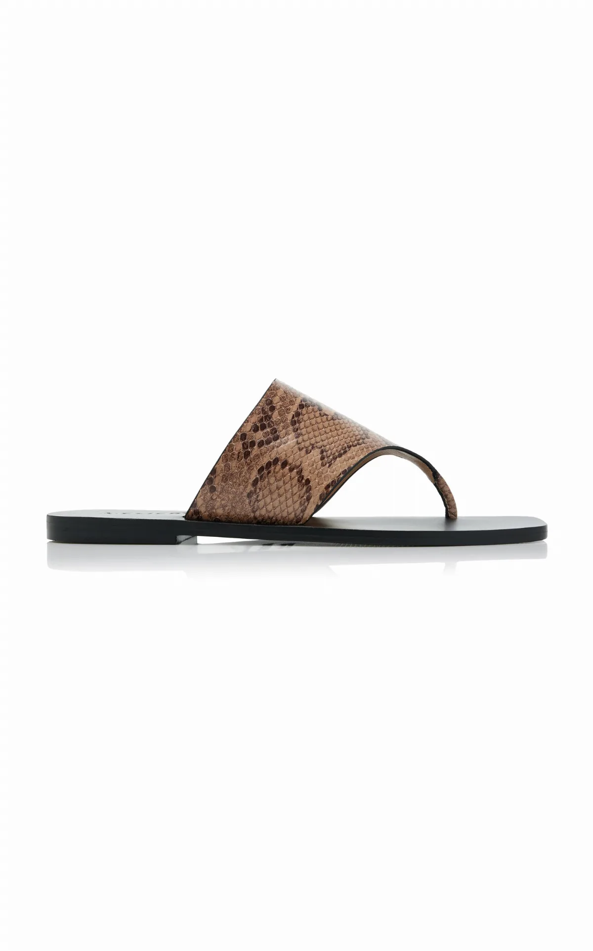 Paton Snake-Effect Leather Sandals