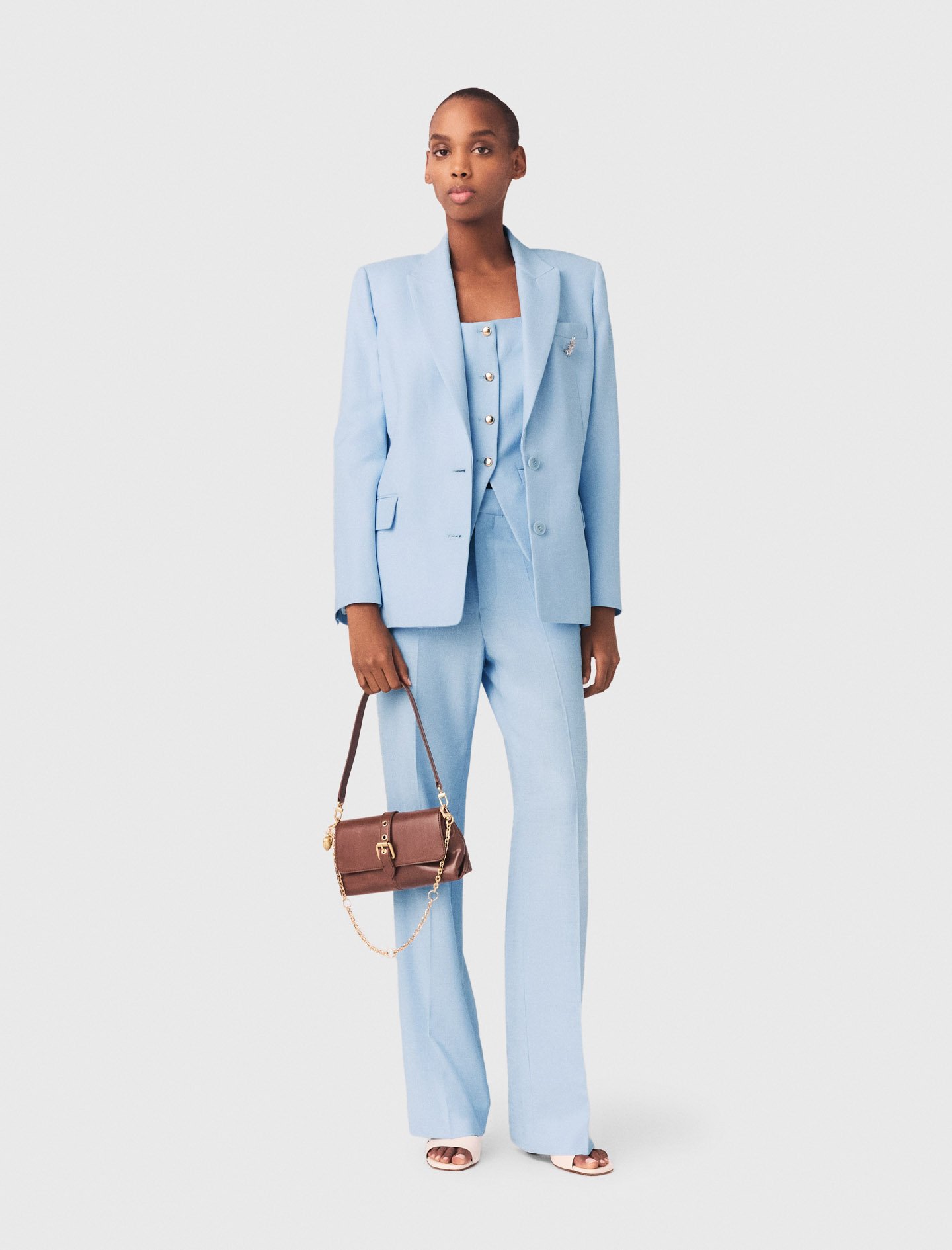 Woman's viscose Suit jacket for Spring/Summer, size Small, in color Blue Sky / Blue