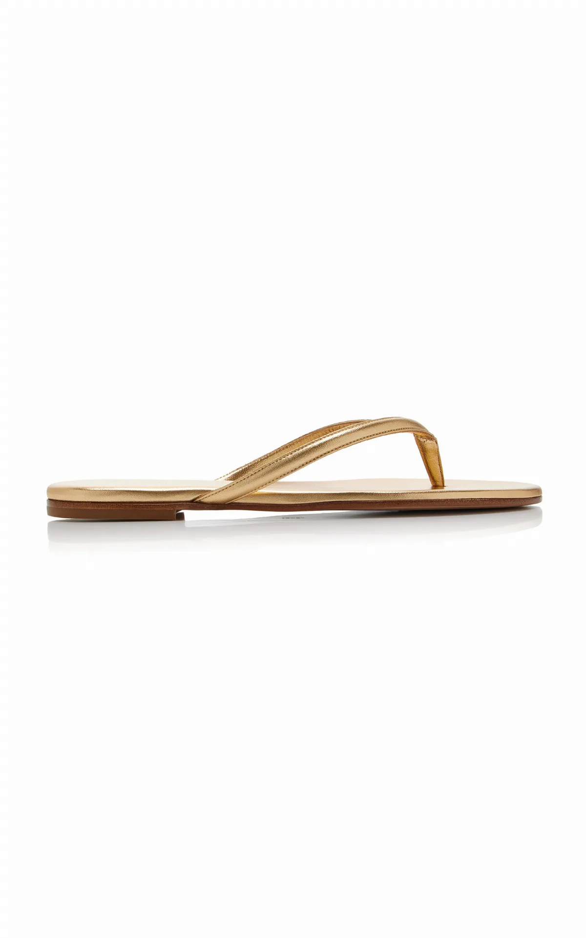 Calypso Metallic Leather Thong Sandals