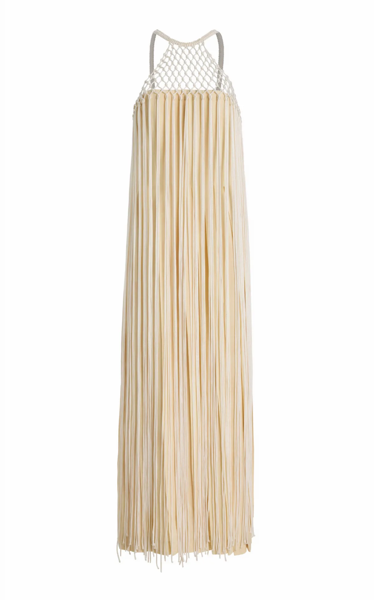 Tacia Fringed Silk Maxi Dress