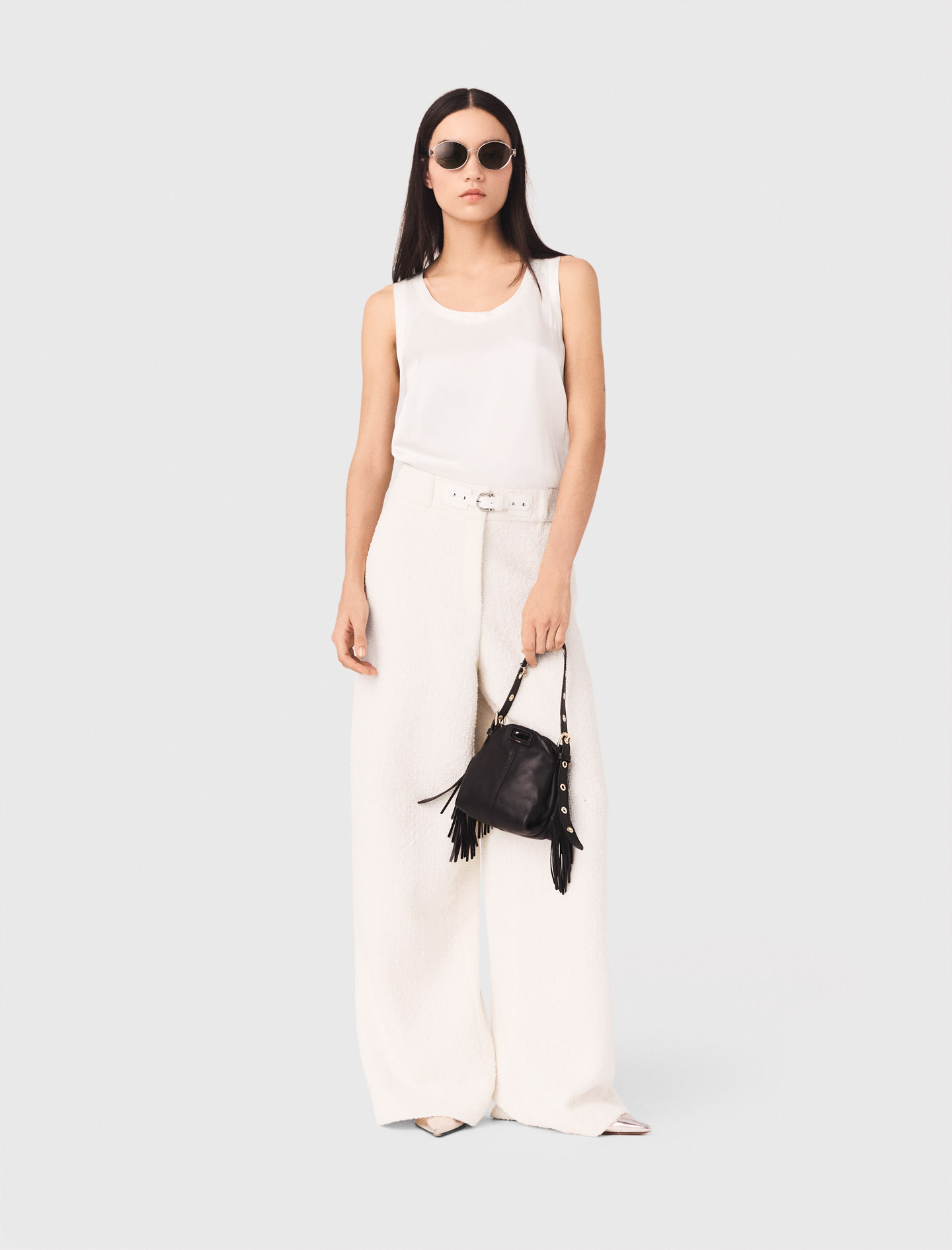 Woman's silk Silk tank top for Spring/Summer, size Extra Extra Large, in color White /