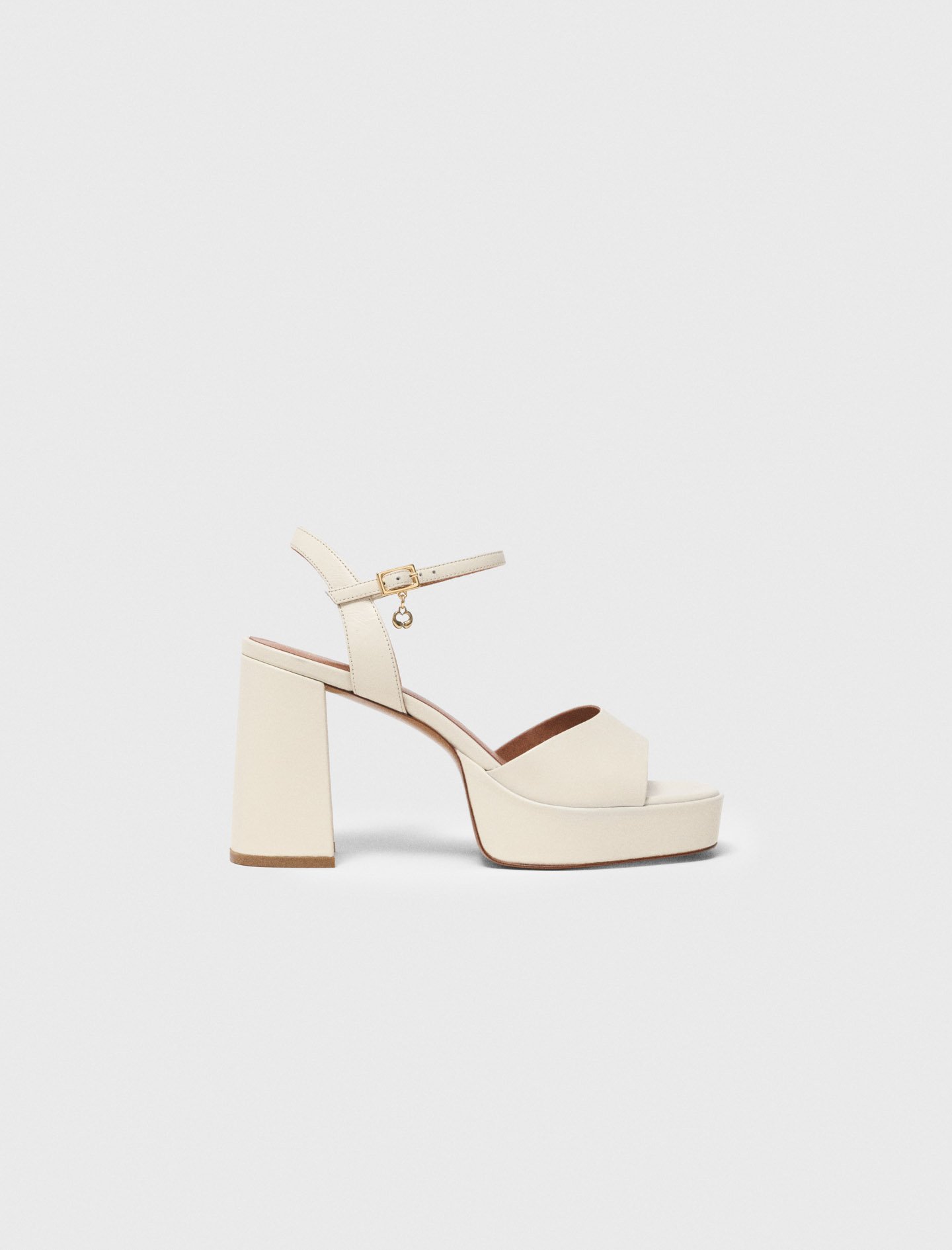 Woman's leather Leather platform sandals for Spring/Summer, size 10.5, in color Ecru / Beige