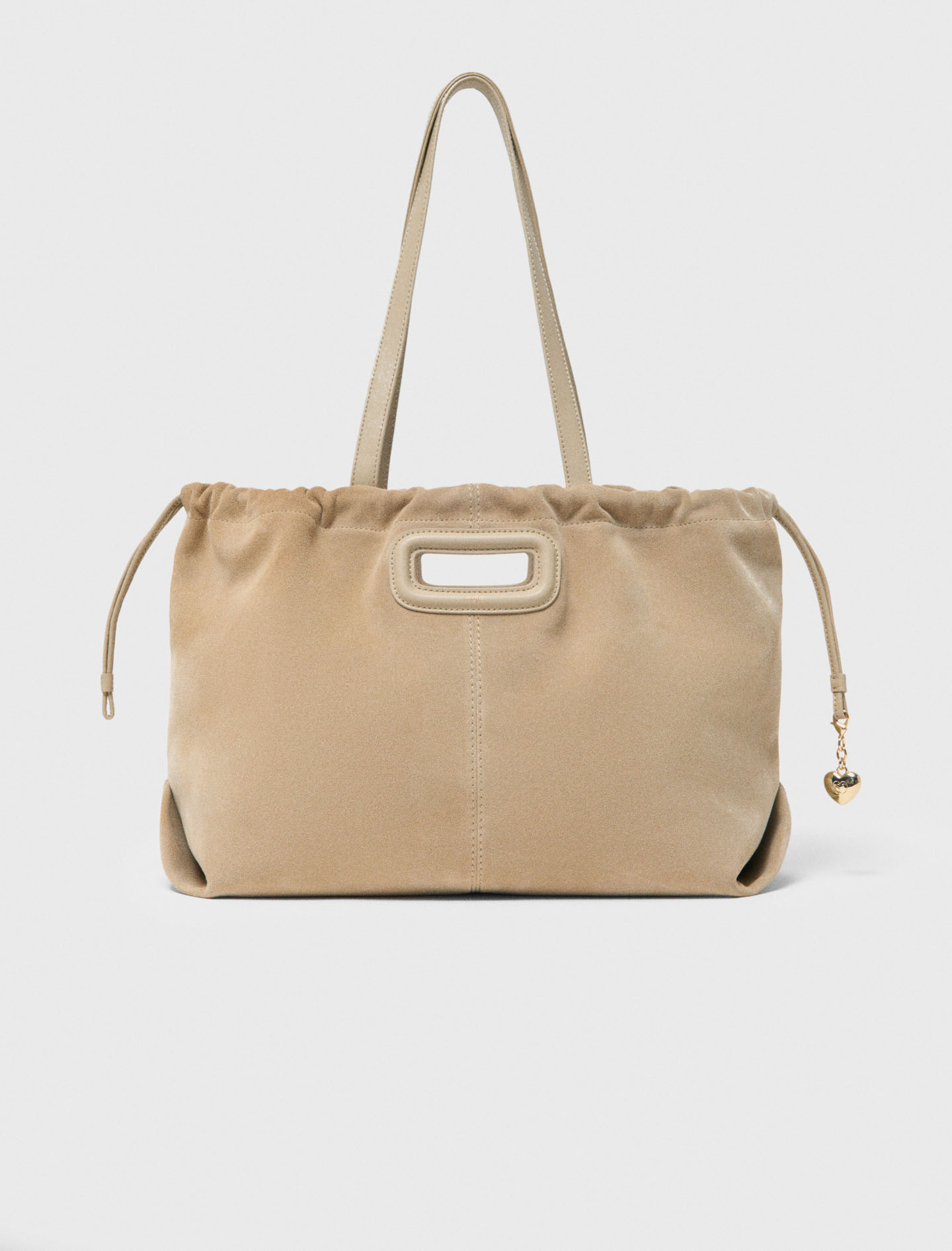 Woman's leather Suede Milpli tote bag for Spring/Summer, size One Size, in color Cappucino /