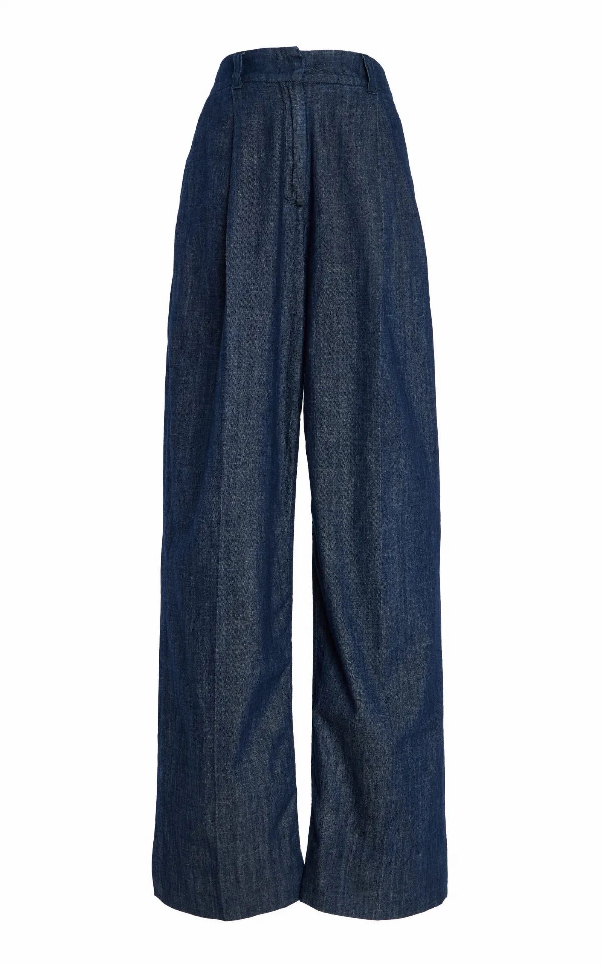 Exclusive Cotto Chambray Wide-Leg Pants