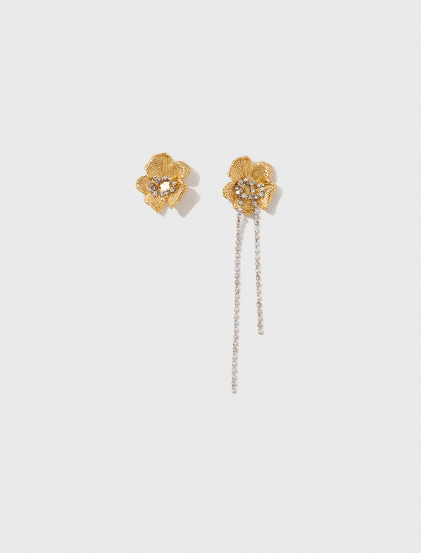 Woman's glass Flower earrings for Spring/Summer, size One Size, in color Gold / Yellow