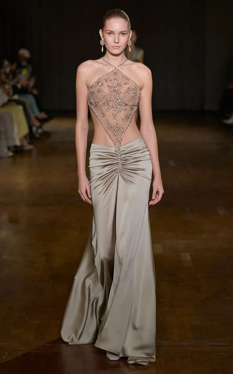 Cutout Ruched Maxi Dress