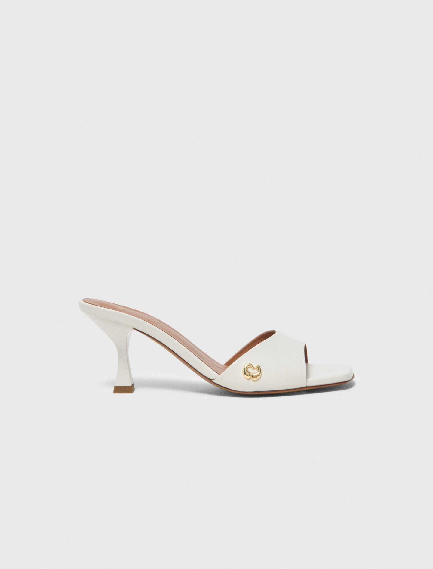 Woman's leather Leather mules for Spring/Summer, size 5.5, in color White /