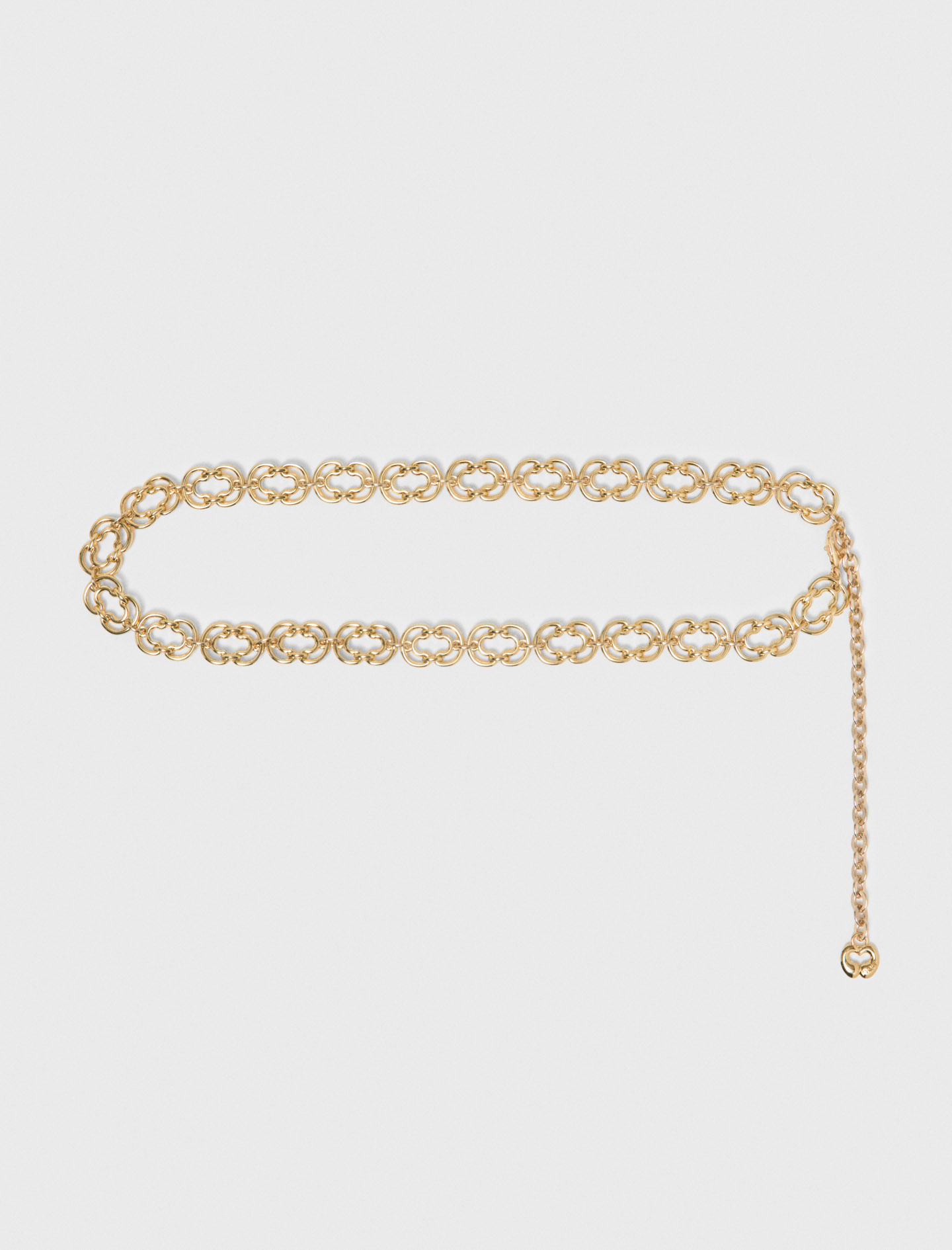 Woman's zamac Chain belt with new link for Spring/Summer, size Small, in color Gold / Yellow